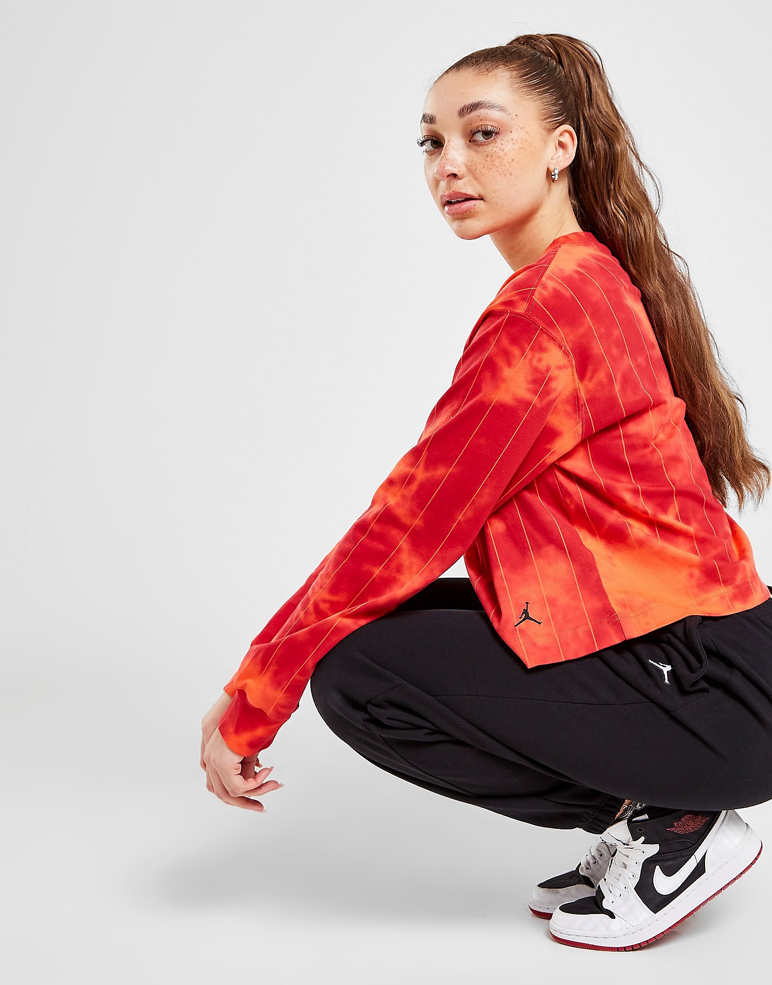 

Jordan Allover Print Long Sleeve Top - Mystic Hibiscus/Black - Womens, Mystic Hibiscus/Black