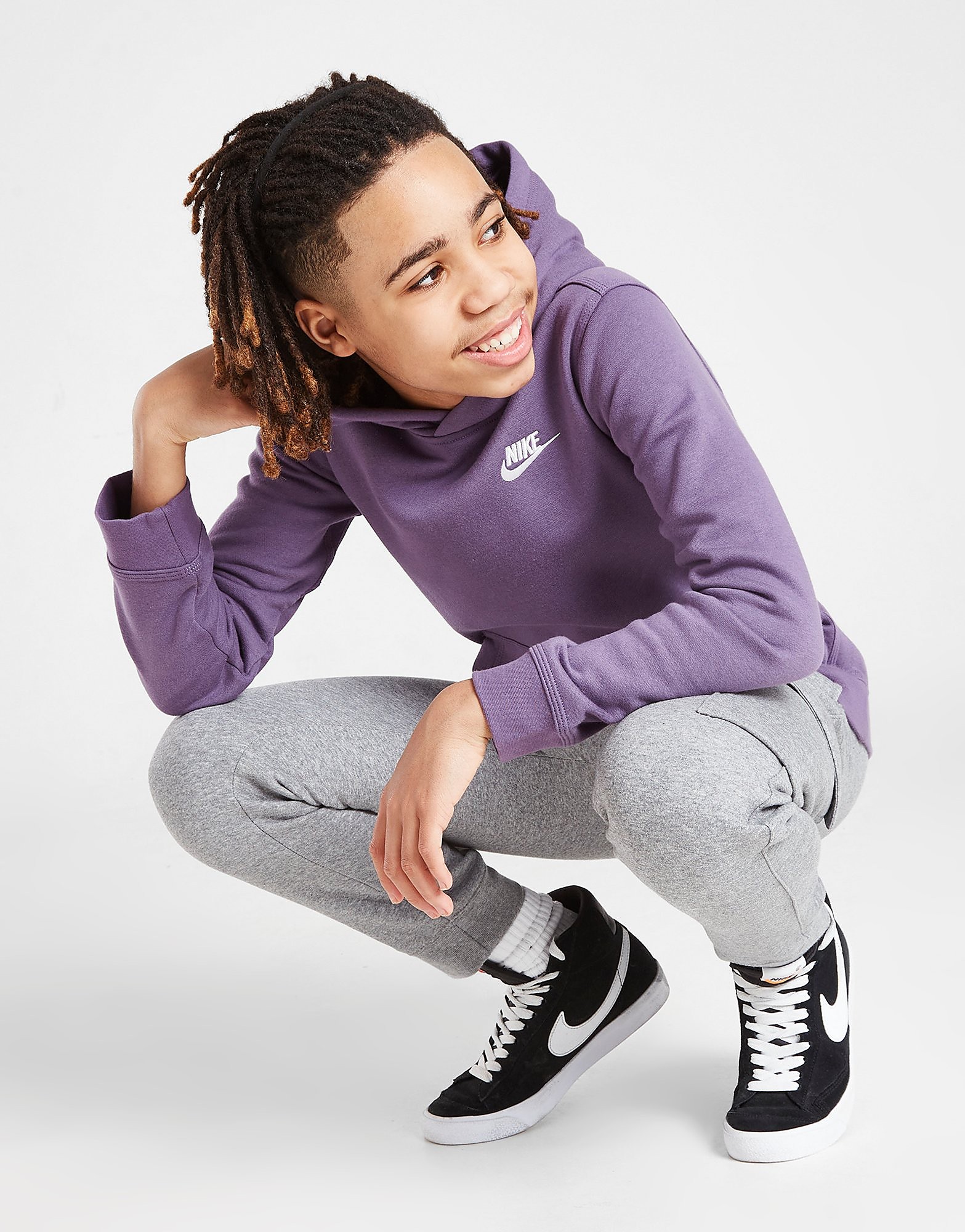

Nike Sportswear Club Pullover Hoodie Junior - Canyon Purple/White - Kids, Canyon Purple/White