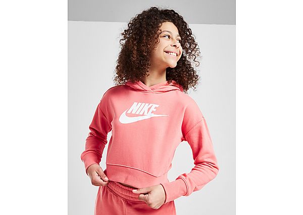 Nike Sweat à capuche court en molleton Nike Sportswear Club pour Fille plus âgée - Pink Salt/White, Pink Salt/White