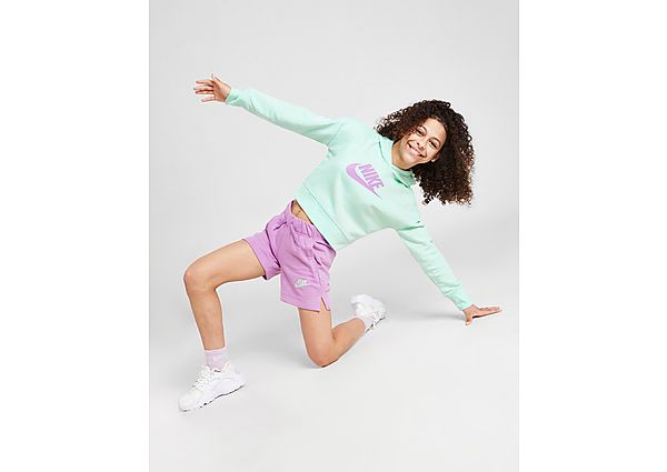 Nike Sweat à capuche court en molleton Nike Sportswear Club pour Fille plus âgée - Mint Foam/Violet Shock, Mint Foam/Violet Shock