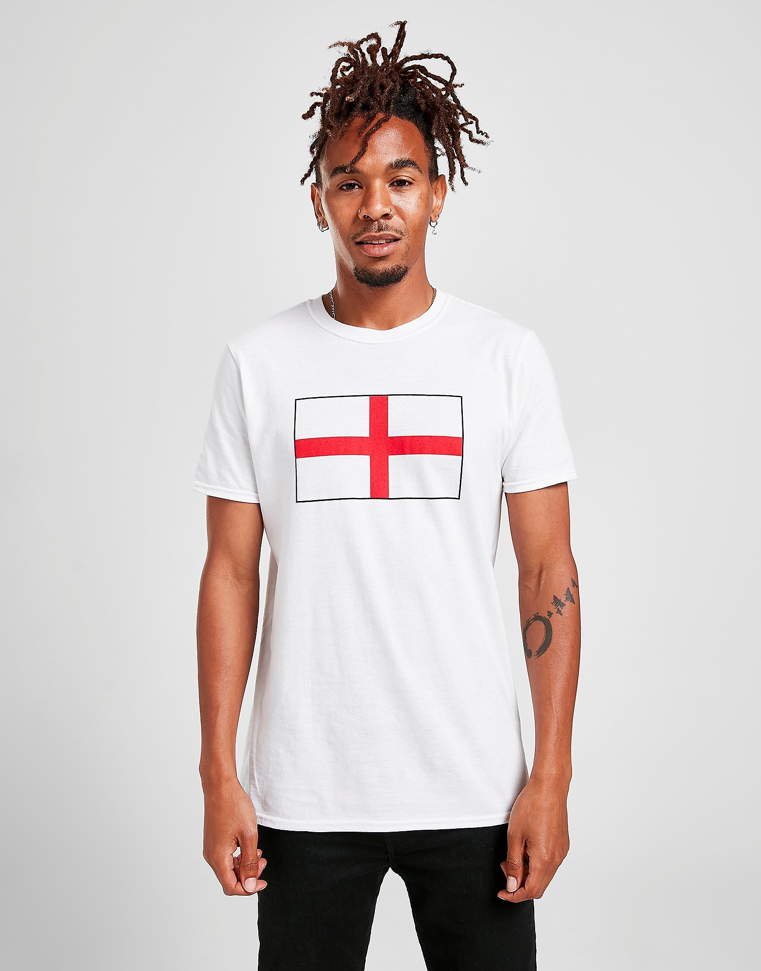 JD England Flag T-Shirt - Only at JD - White - Mens, White