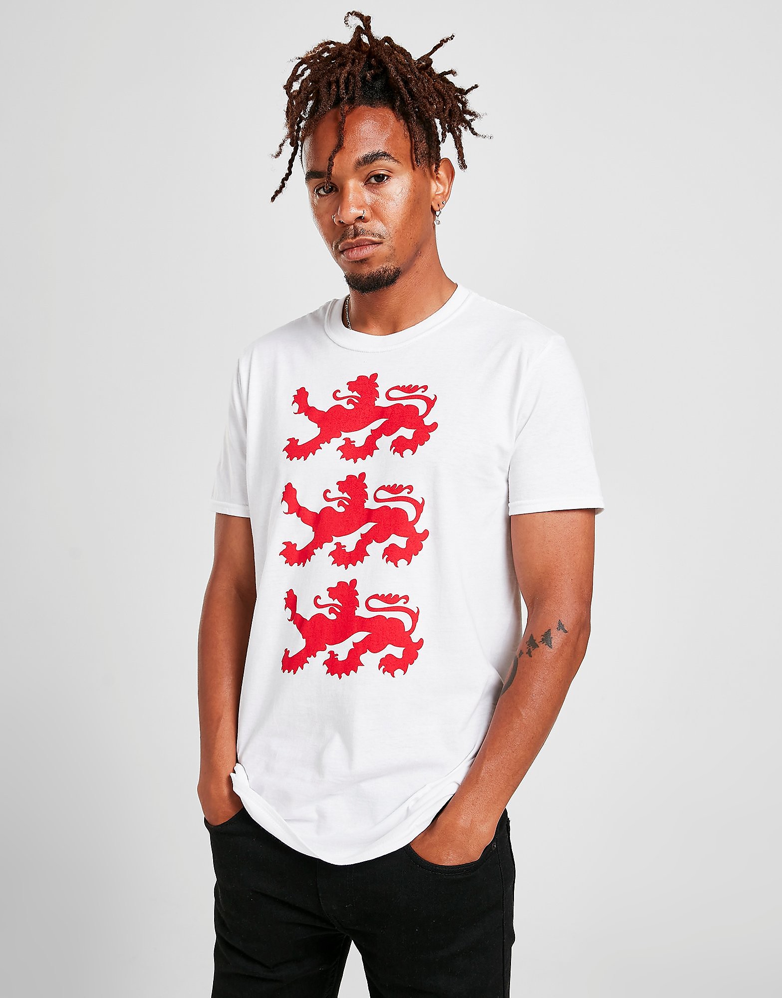 

JD England Three Lions T-Shirt - Only at JD - White - Mens, White