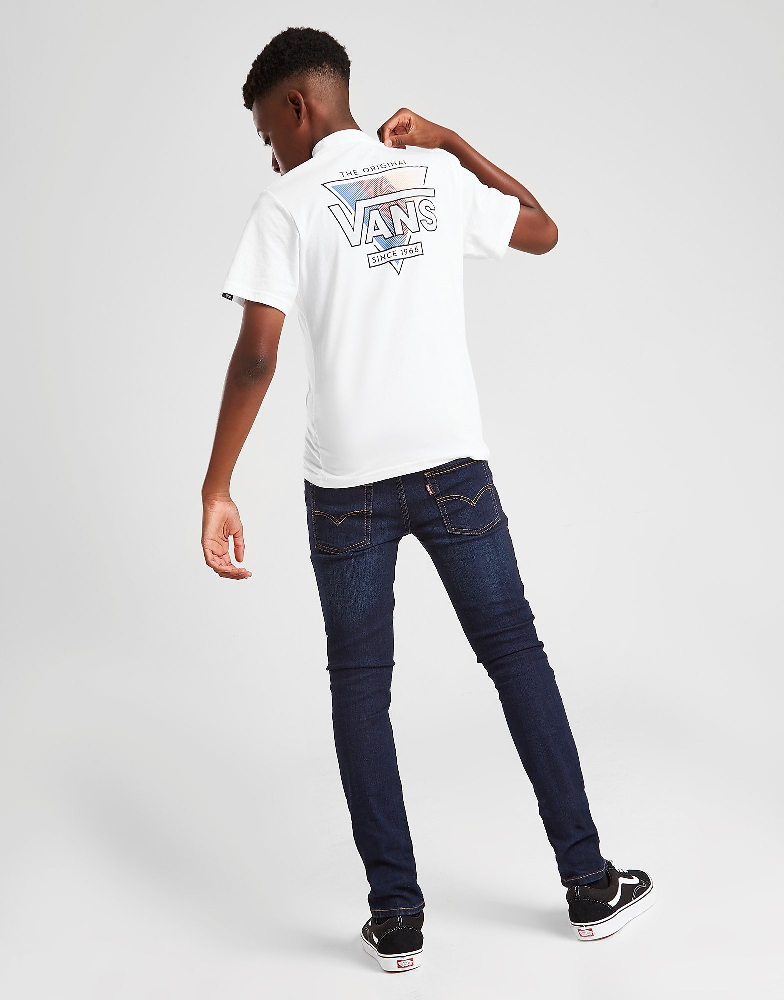 Vans Fade Back Logo T-Shirt Junior - Only at JD - White - Kids, White