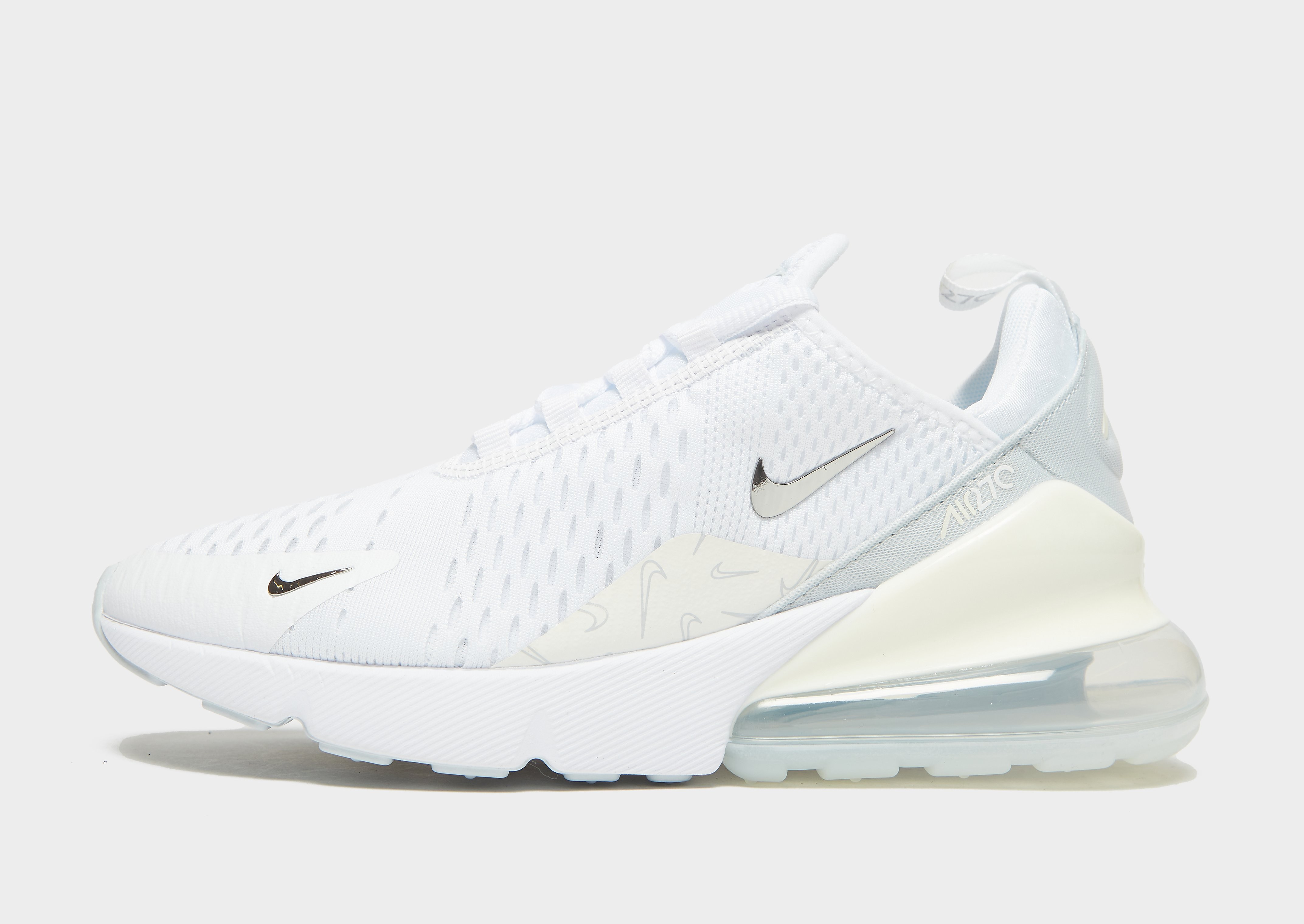 

Nike Air Max 270 Women's - Only at JD - White/Pure Platinum/Sail/Metallic Silver, White/Pure Platinum/Sail/Metallic Silver