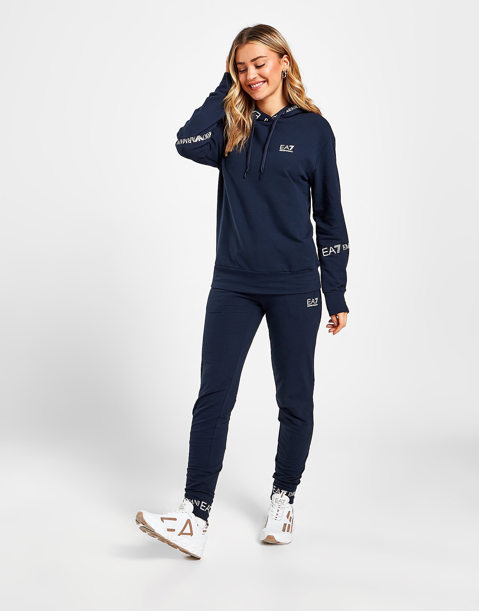 

Emporio Armani EA7 Tape Overhead Tracksuit - Blue - Womens, Blue