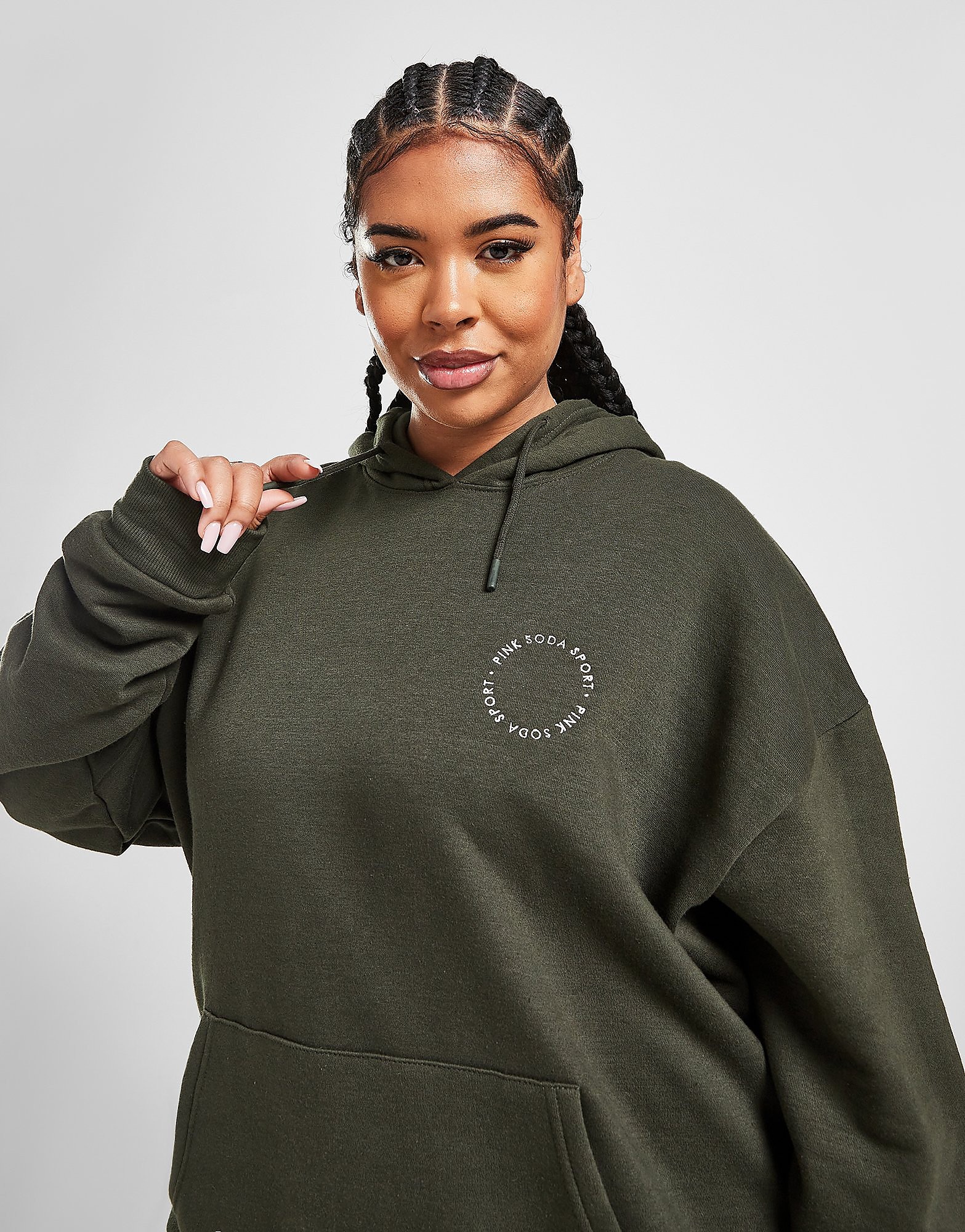 

Pink Soda Sport Plus Size Circle Overhead Hoodie - Only at JD - Green - Womens, Green