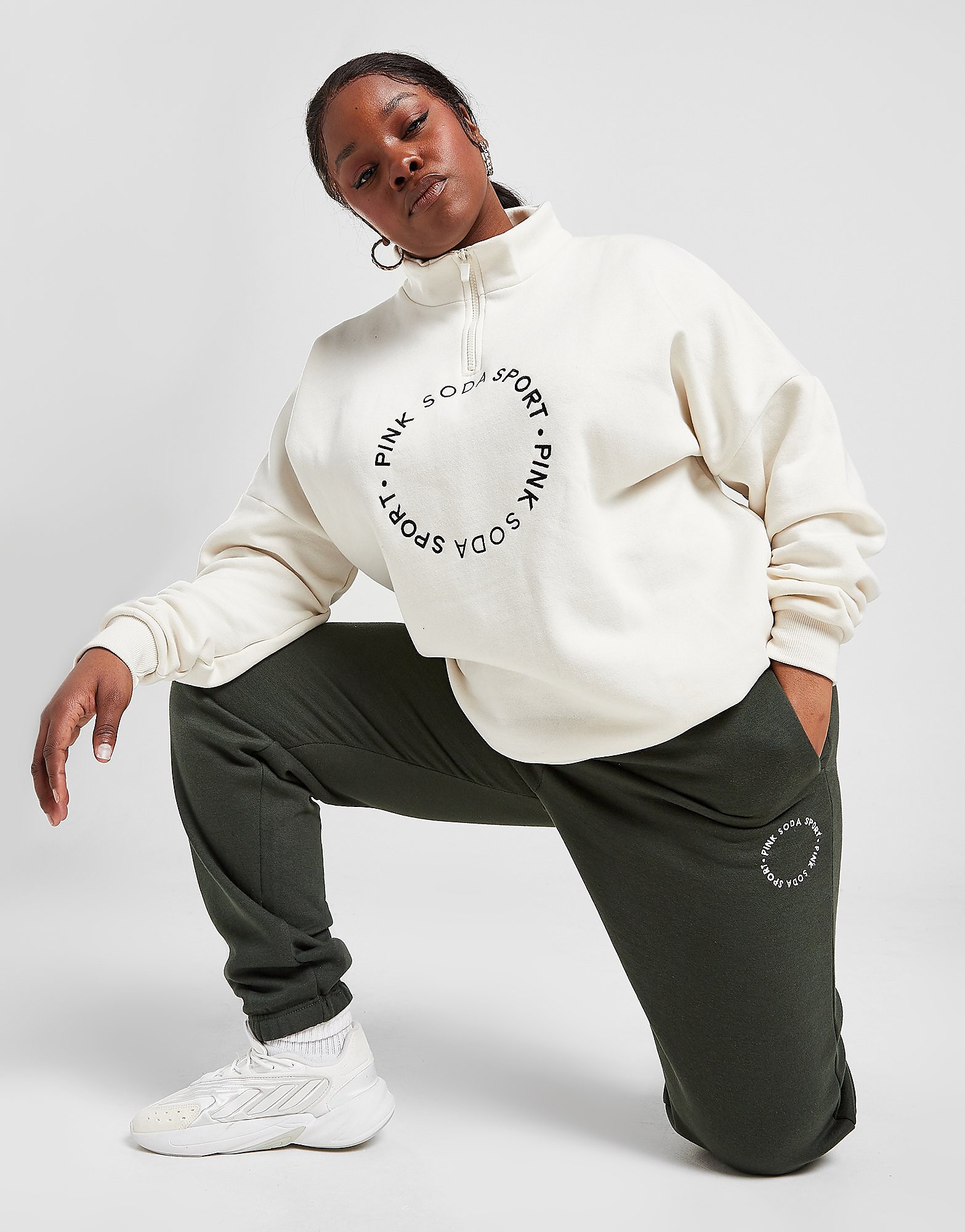 

Pink Soda Sport Circle Logo Plus Size Joggers - Only at JD - Green - Womens, Green