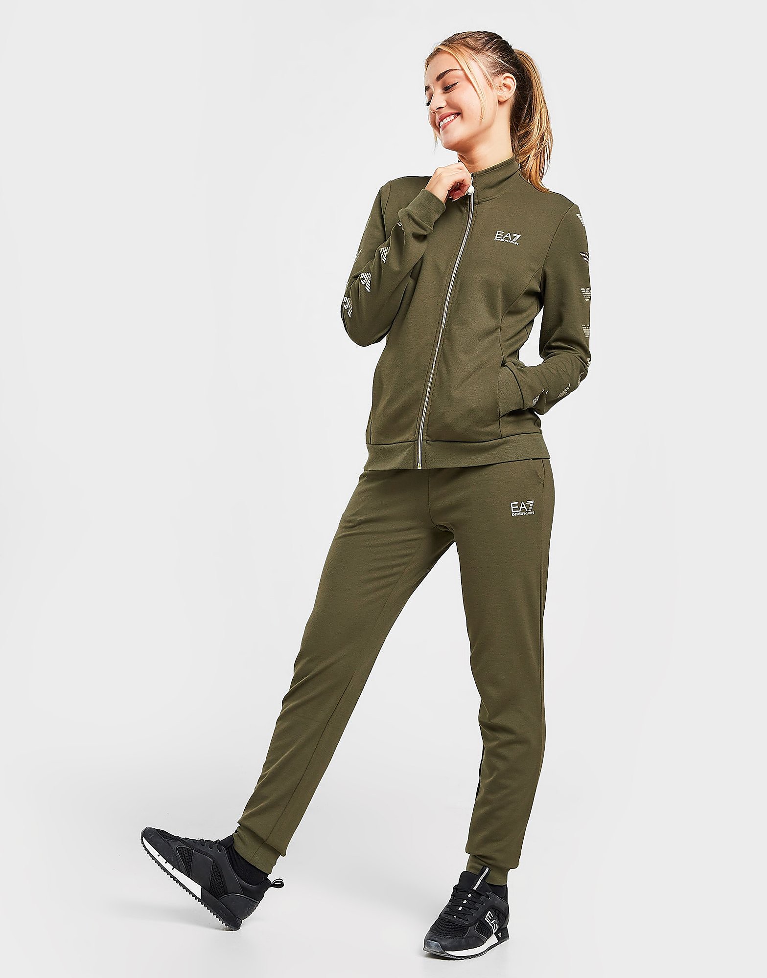 

Emporio Armani EA7 Repeat Eagle Logo Tracksuit - Green - Womens, Green