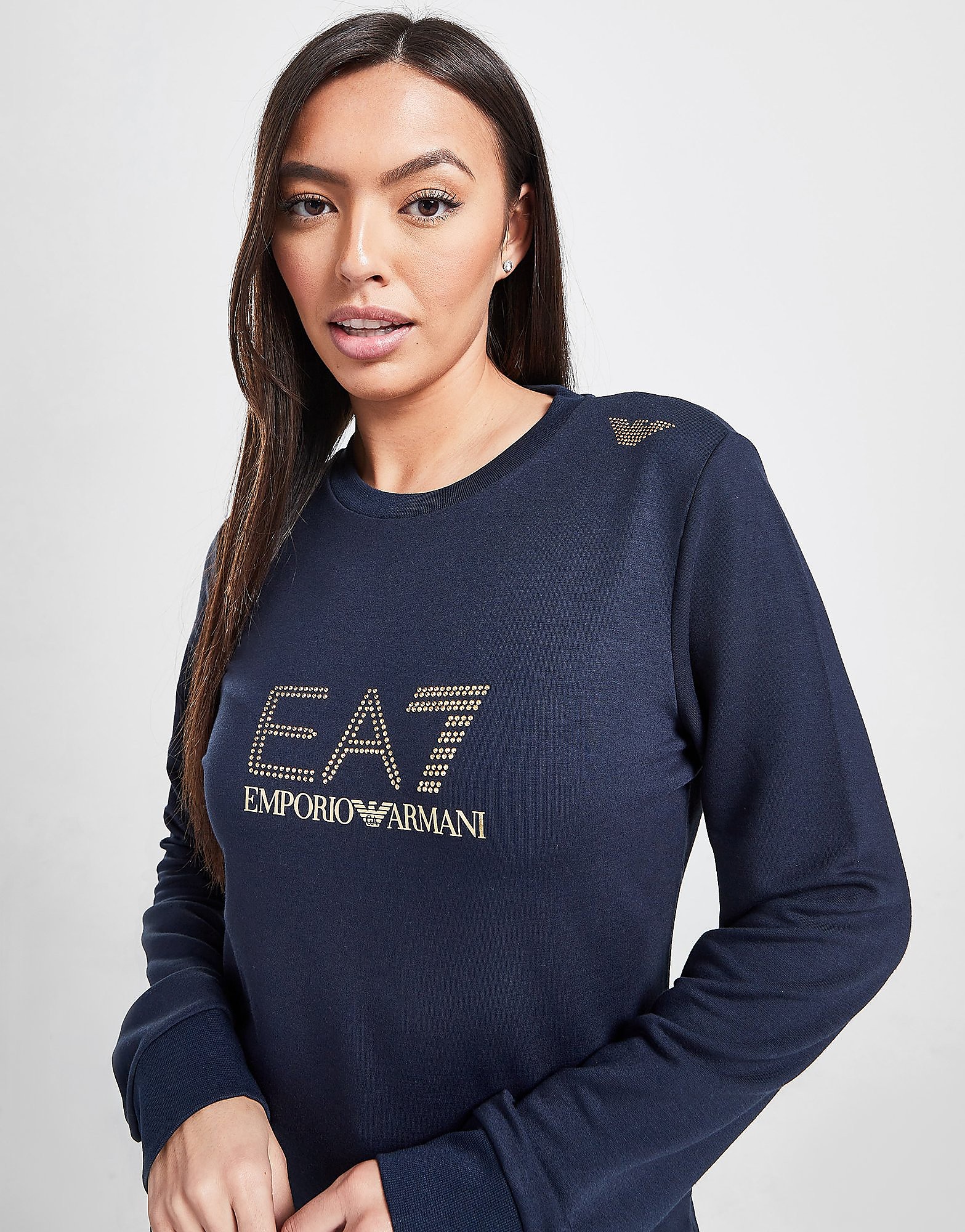 

Emporio Armani EA7 Stud Crew Sweatshirt - Blue - Womens, Blue