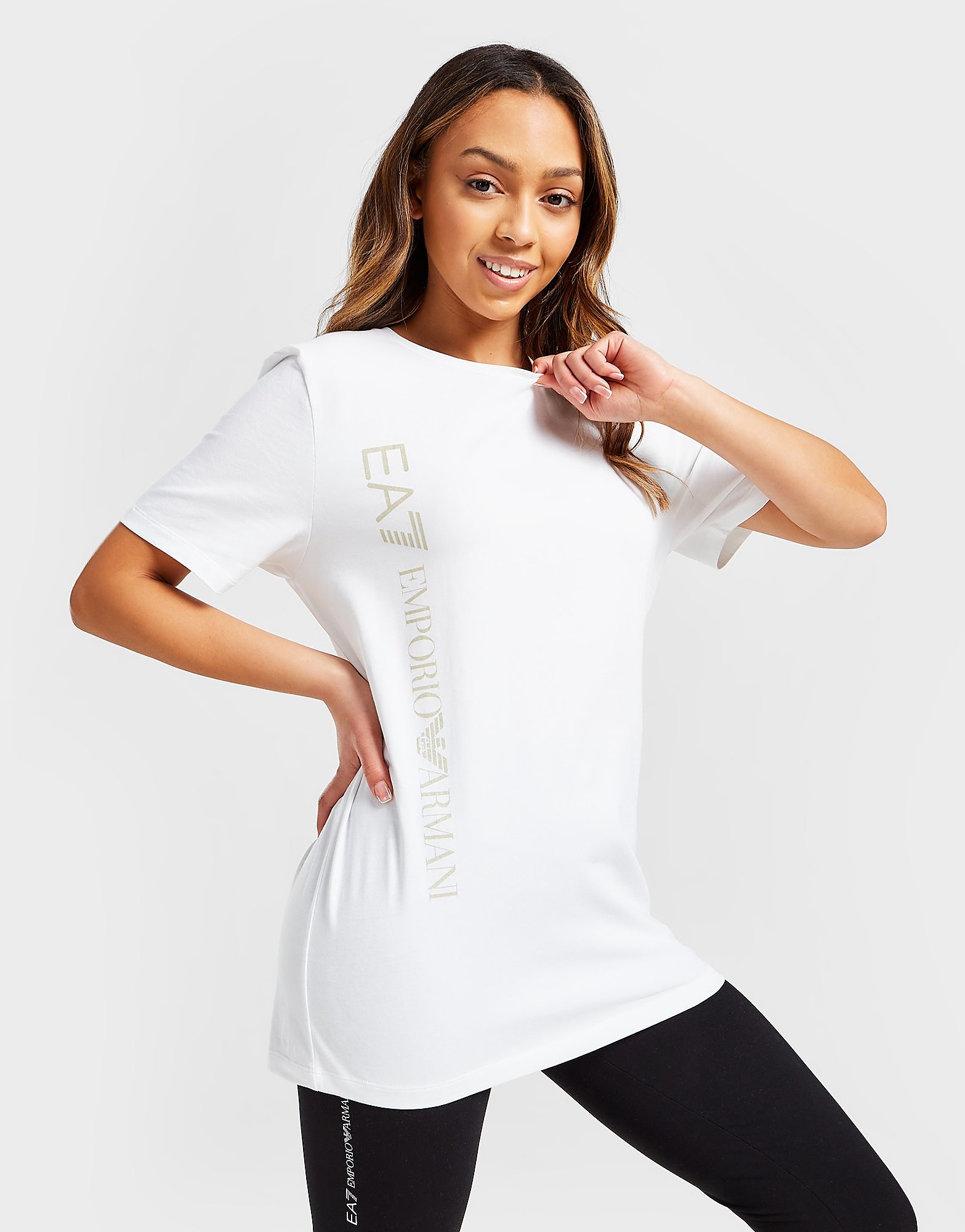 

Emporio Armani EA7 Maxi Logo Boyfriend T-Shirt - White - Womens, White