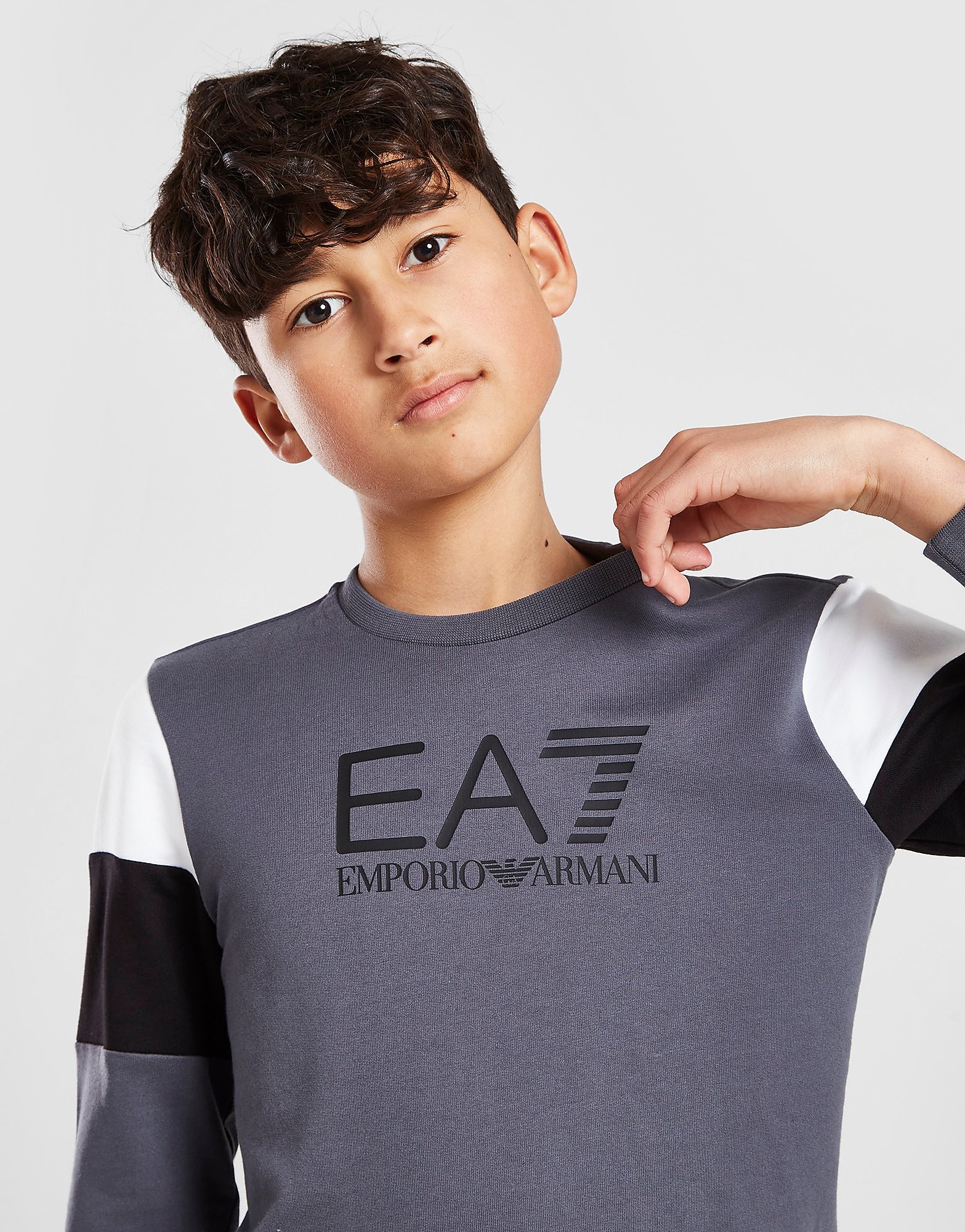 

Emporio Armani EA7 Colour Block Crew Sweatshirt Junior - Grey - Kids, Grey