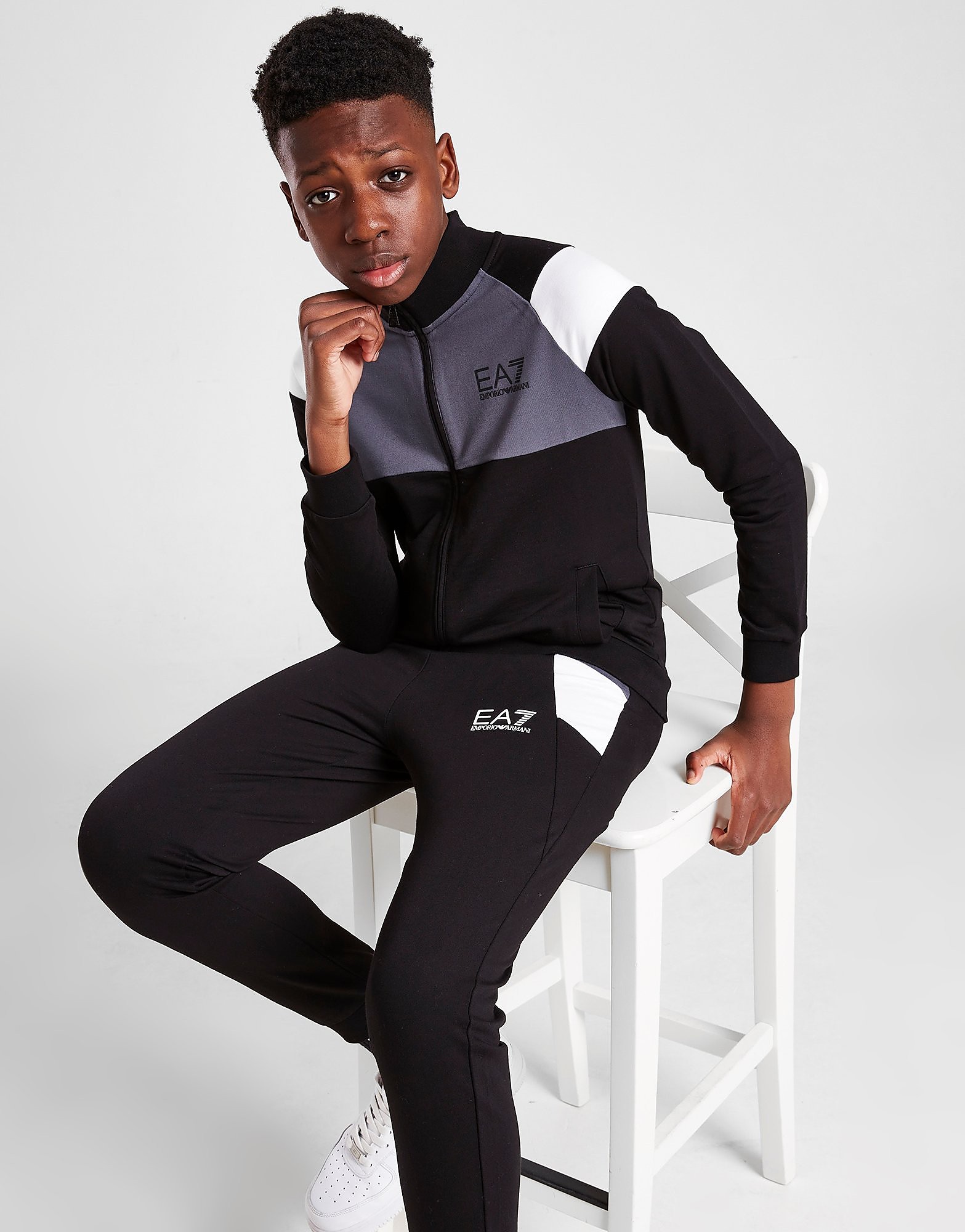 

Emporio Armani EA7 Colour Block Tracksuit Junior - Black - Kids, Black