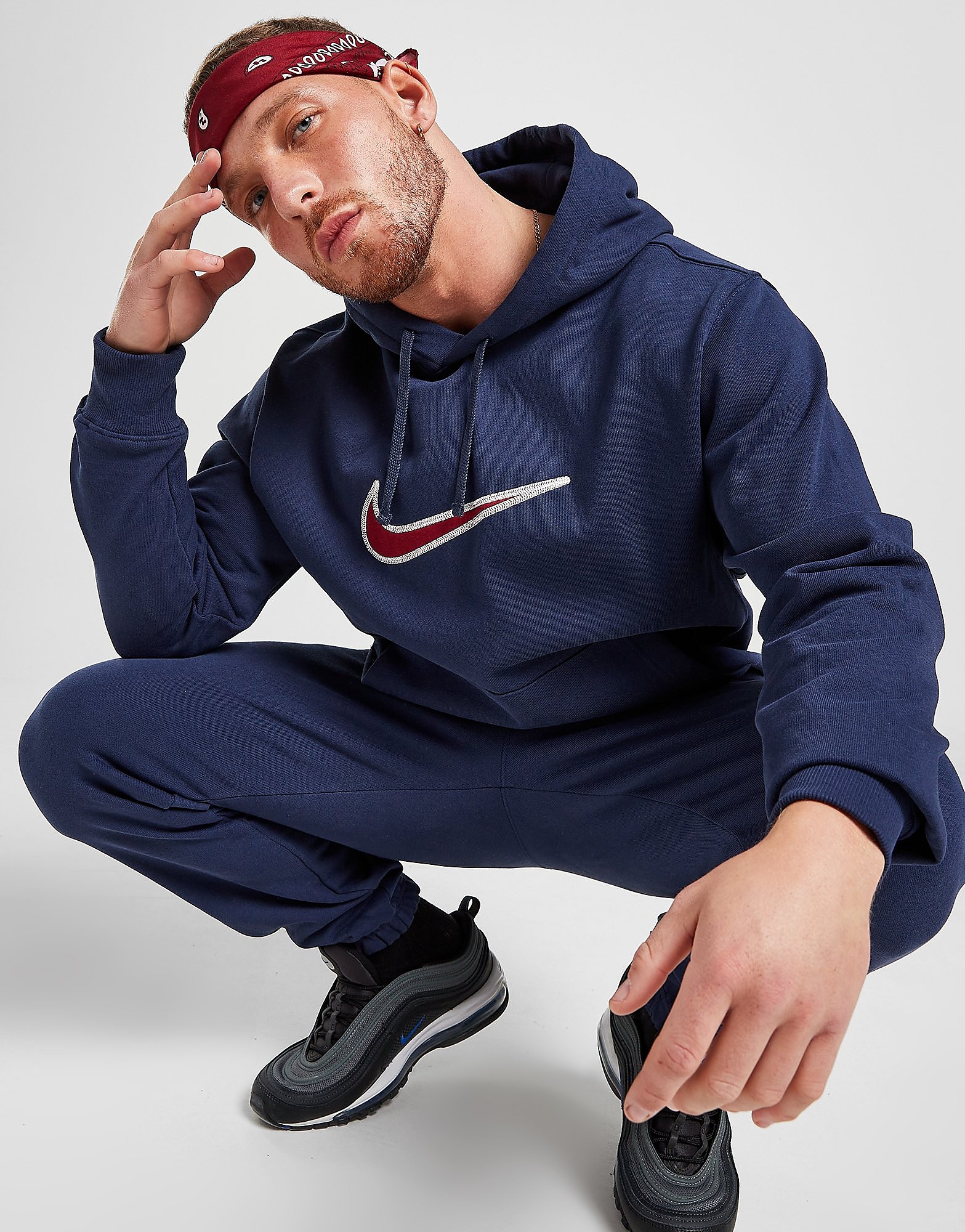 

Nike Swoosh Fleece Overhead Hoodie - Navy - Mens, Navy