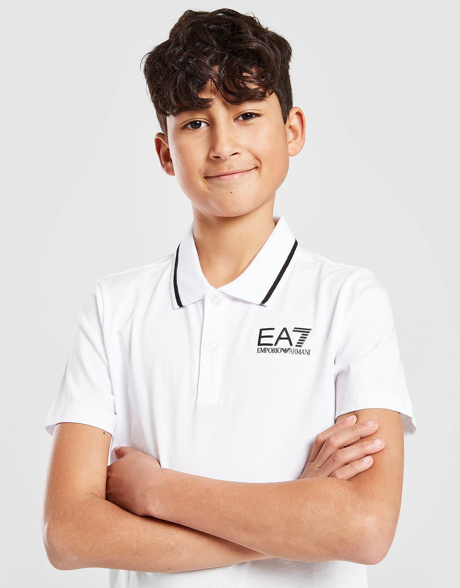 Emporio Armani EA7 Core Short Sleeve Polo Shirt Junior - White - Kids, White
