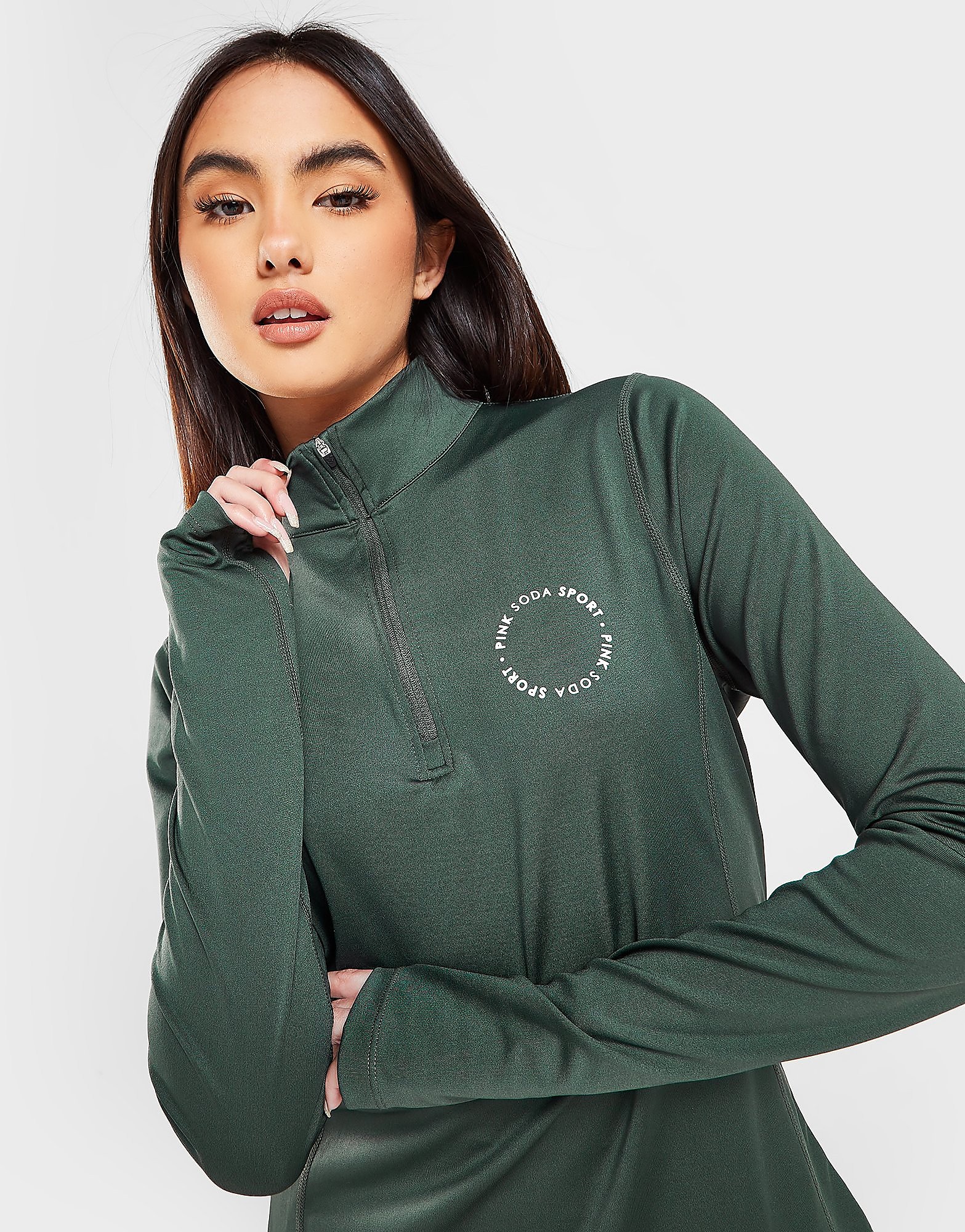 

Pink Soda Sport Olympic 1/4 Zip Top - Only at JD - Green - Womens, Green