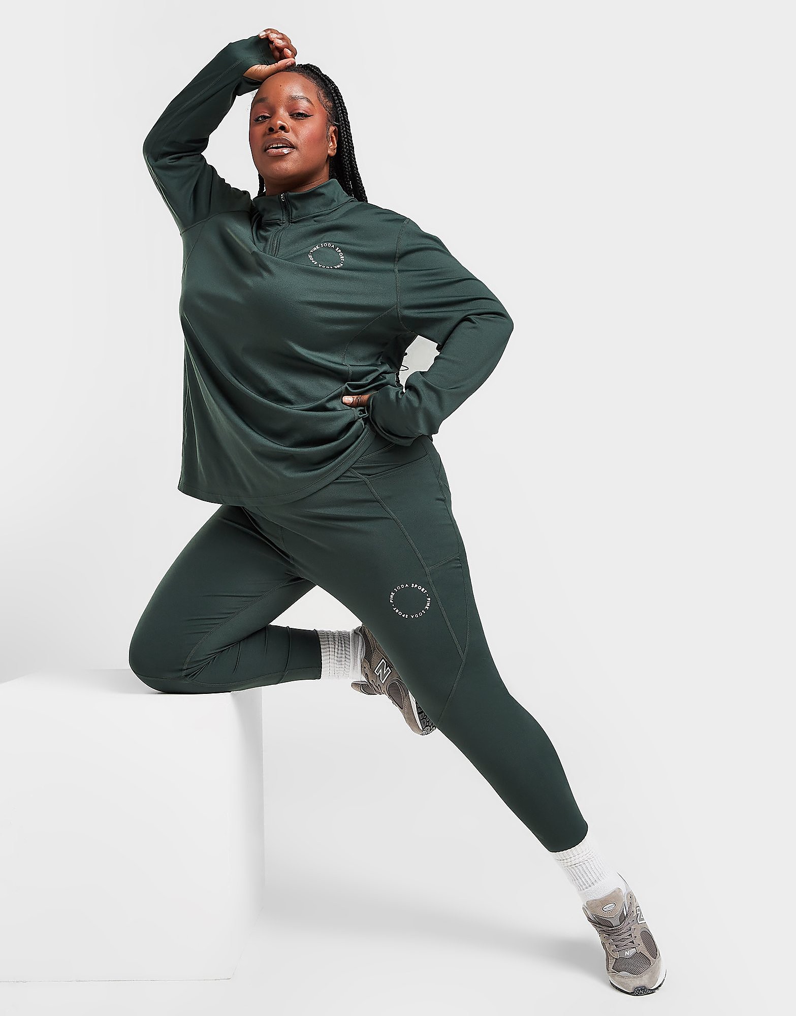 

Pink Soda Sport Olympic Plus Size Hourglass Tights - Only at JD - Green - Womens, Green