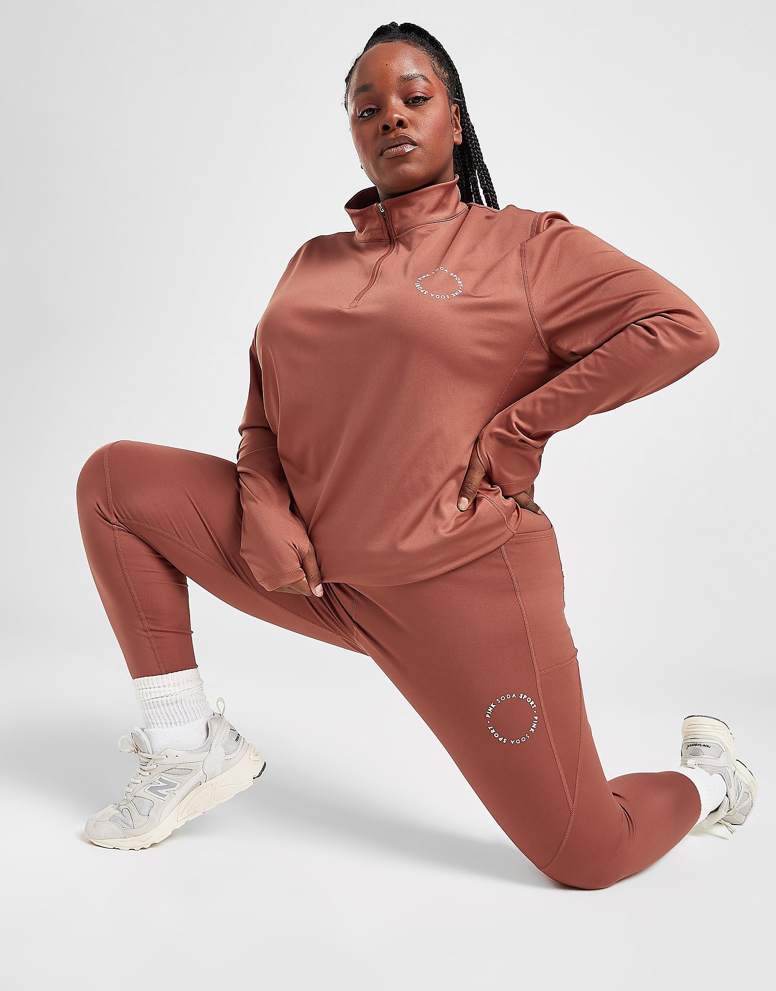 

Pink Soda Sport Olympic Plus Size Hourglass Tights - Only at JD - Brown - Womens, Brown