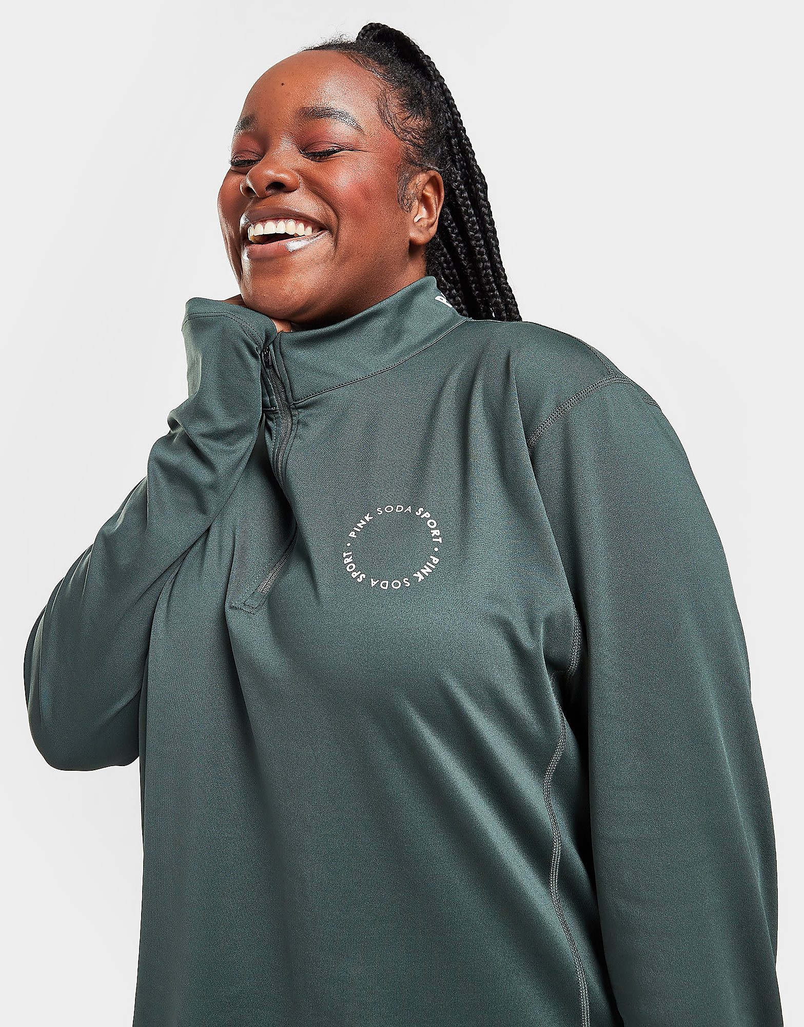 

Pink Soda Sport Plus Size Olympic 1/4 Zip Top - Only at JD - Green - Womens, Green