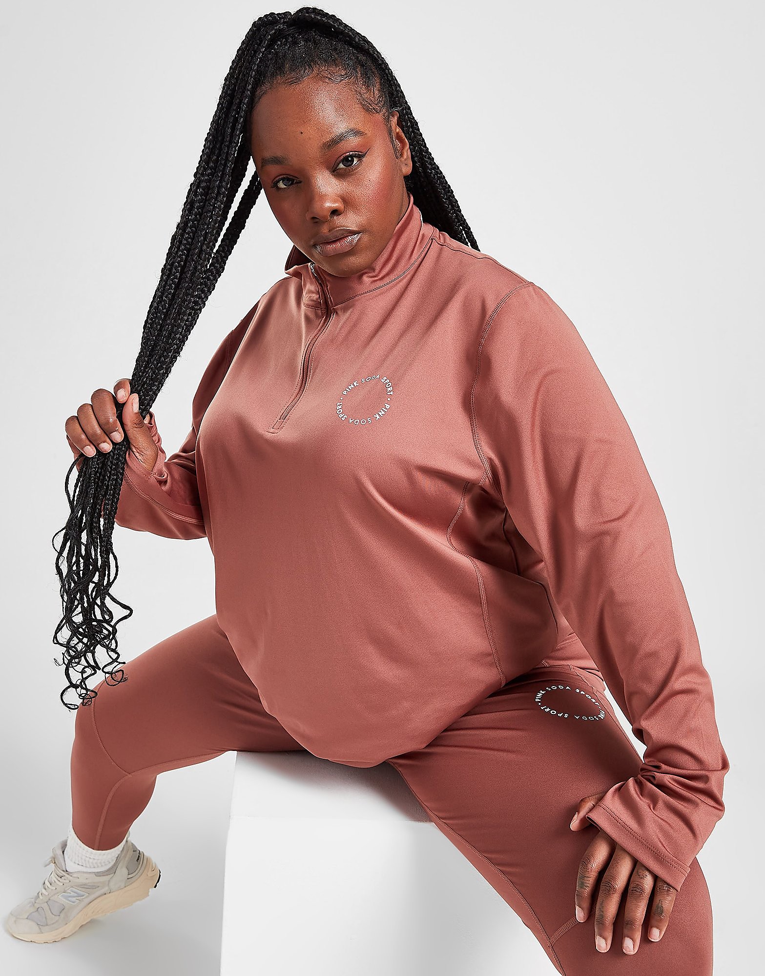 

Pink Soda Sport Plus Size Olympic 1/4 Zip Top - Only at JD - Brown - Womens, Brown