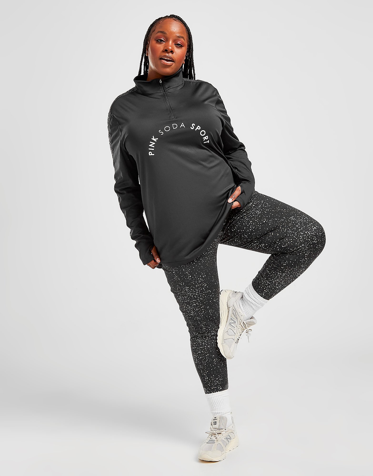 

Pink Soda Sport Plus Size Sparkle Tights - Only at JD - Black - Womens, Black