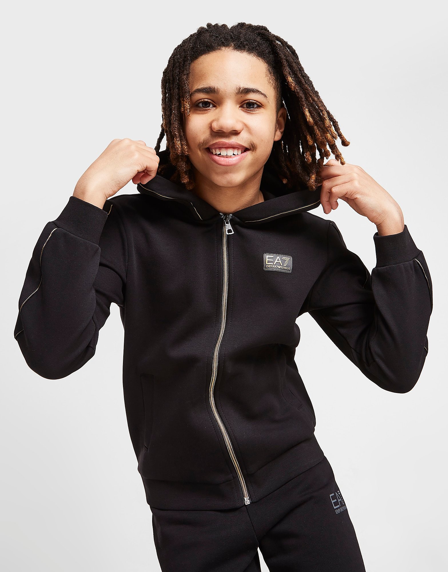 

Emporio Armani EA7 Full Zip Hoodie Junior - Black - Kids, Black