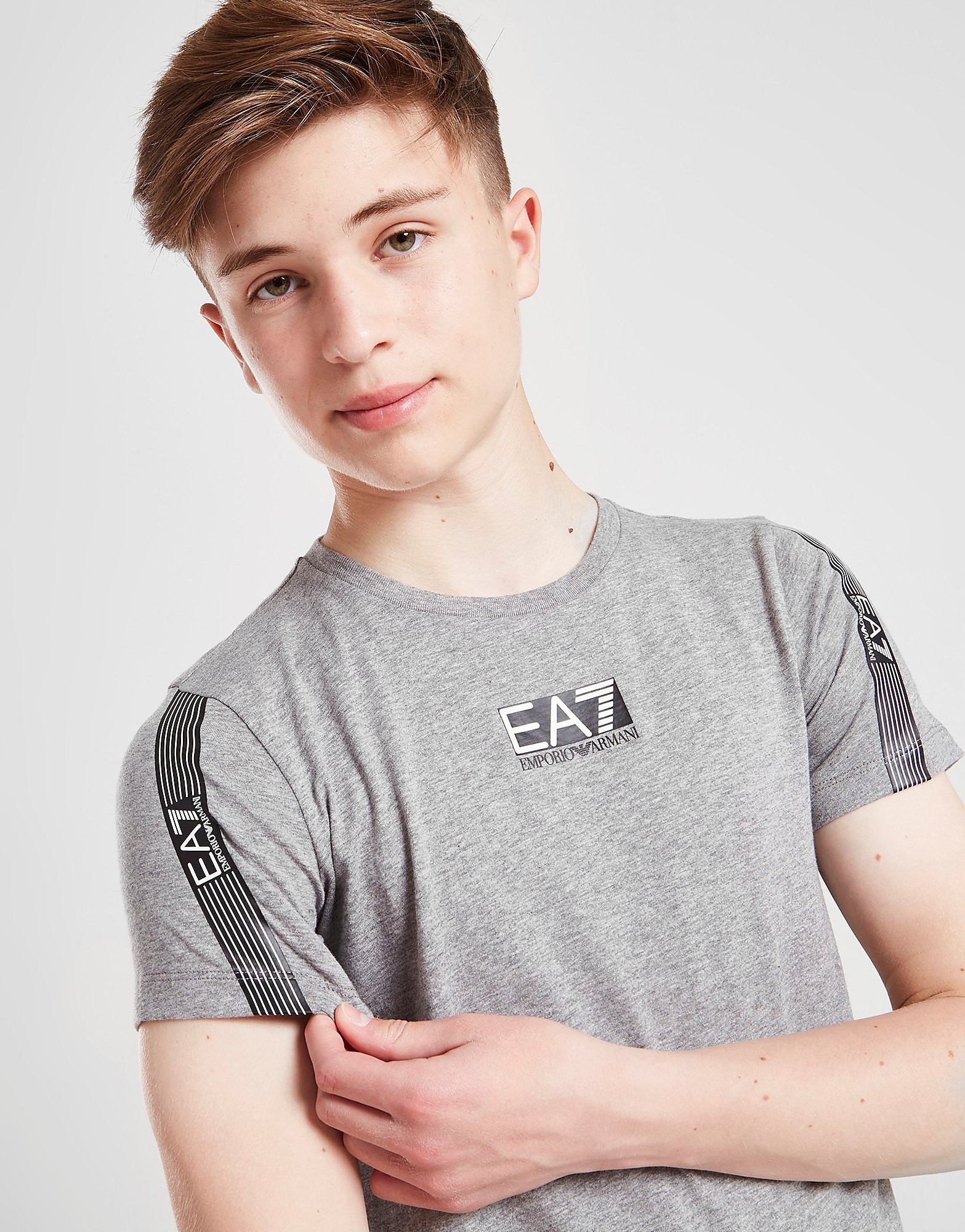 Emporio Armani EA7 Tape T-Shirt Junior - Grey/LGM - Kids, Grey/LGM