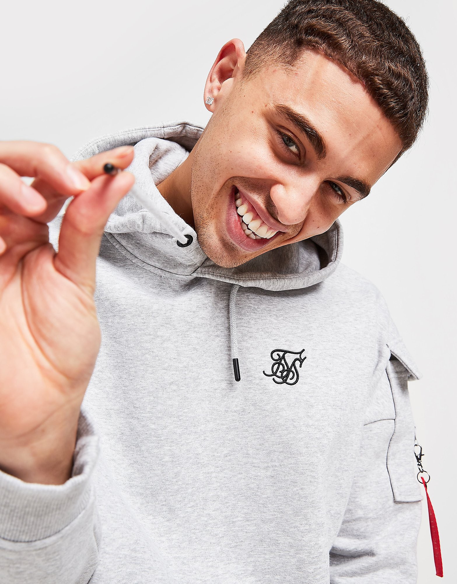 SikSilk Flight Hoodie - Grey - Mens, Grey