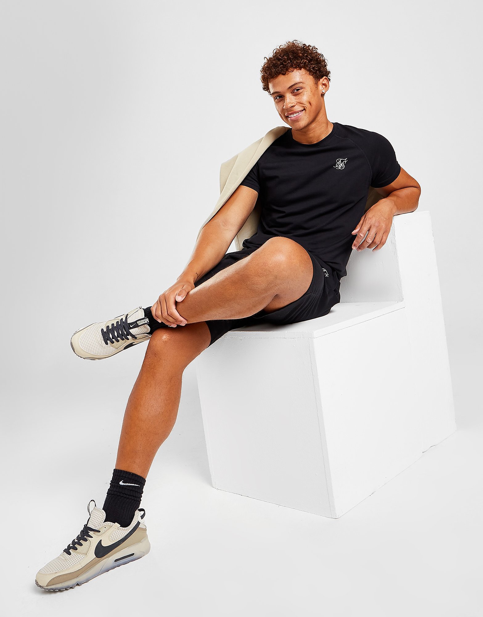 

SikSilk Shorts/T-Shirt Set - Black - Mens, Black