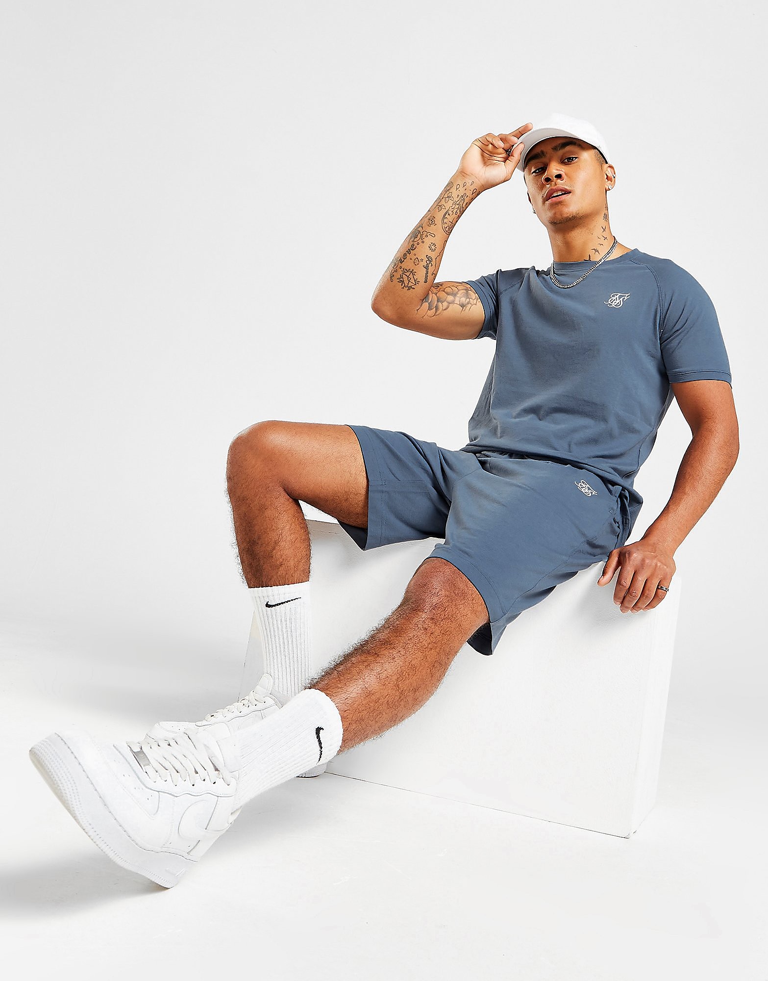 

SikSilk Shorts/T-Shirt Set - Blue - Mens, Blue