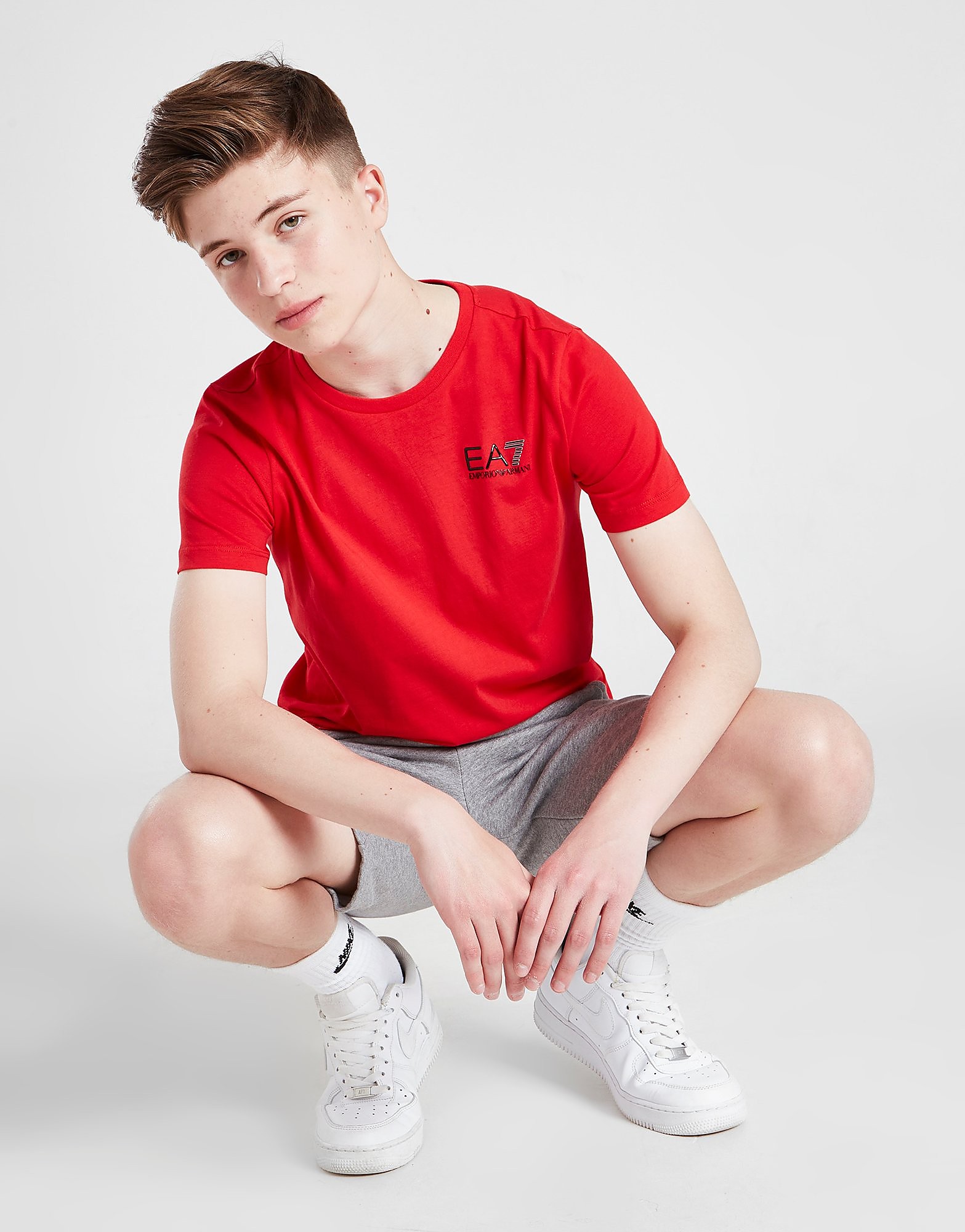 Emporio Armani EA7 Core Identity T-Shirt Junior - Red - Kids, Red