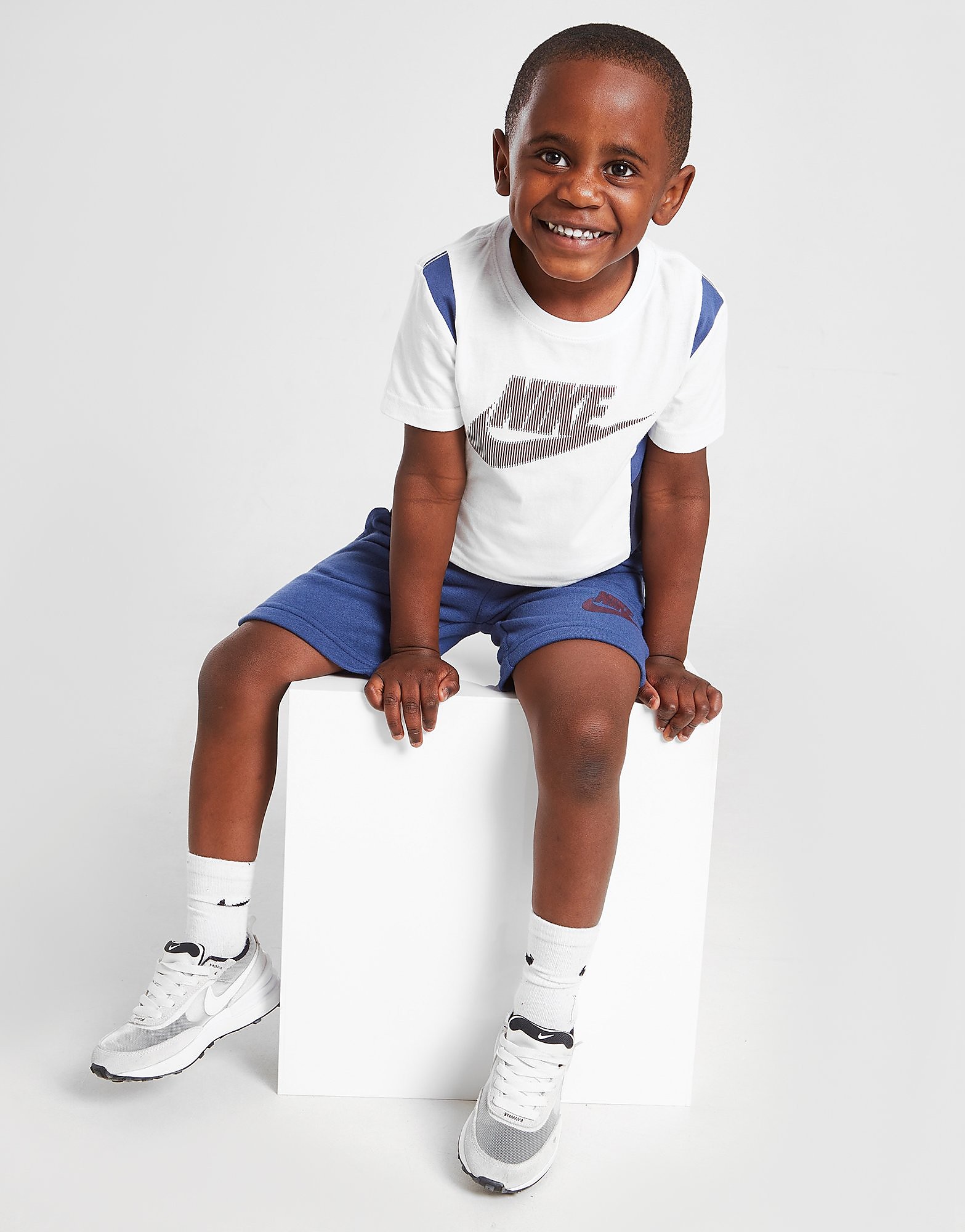 

Nike Hybrid T-Shirt/Shorts Set Children - Only at JD - White/Blue - Kids, White/Blue