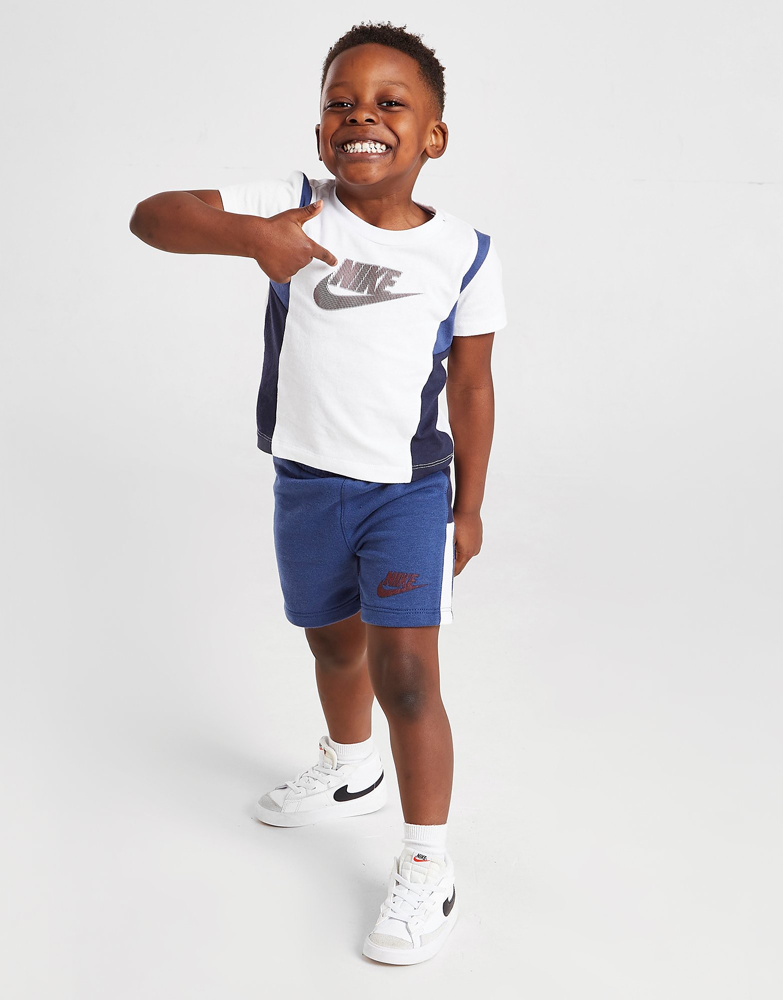 

Nike Hybrid T-Shirt/Shorts Set Infant - Only at JD - White/Navy - Kids, White/Navy