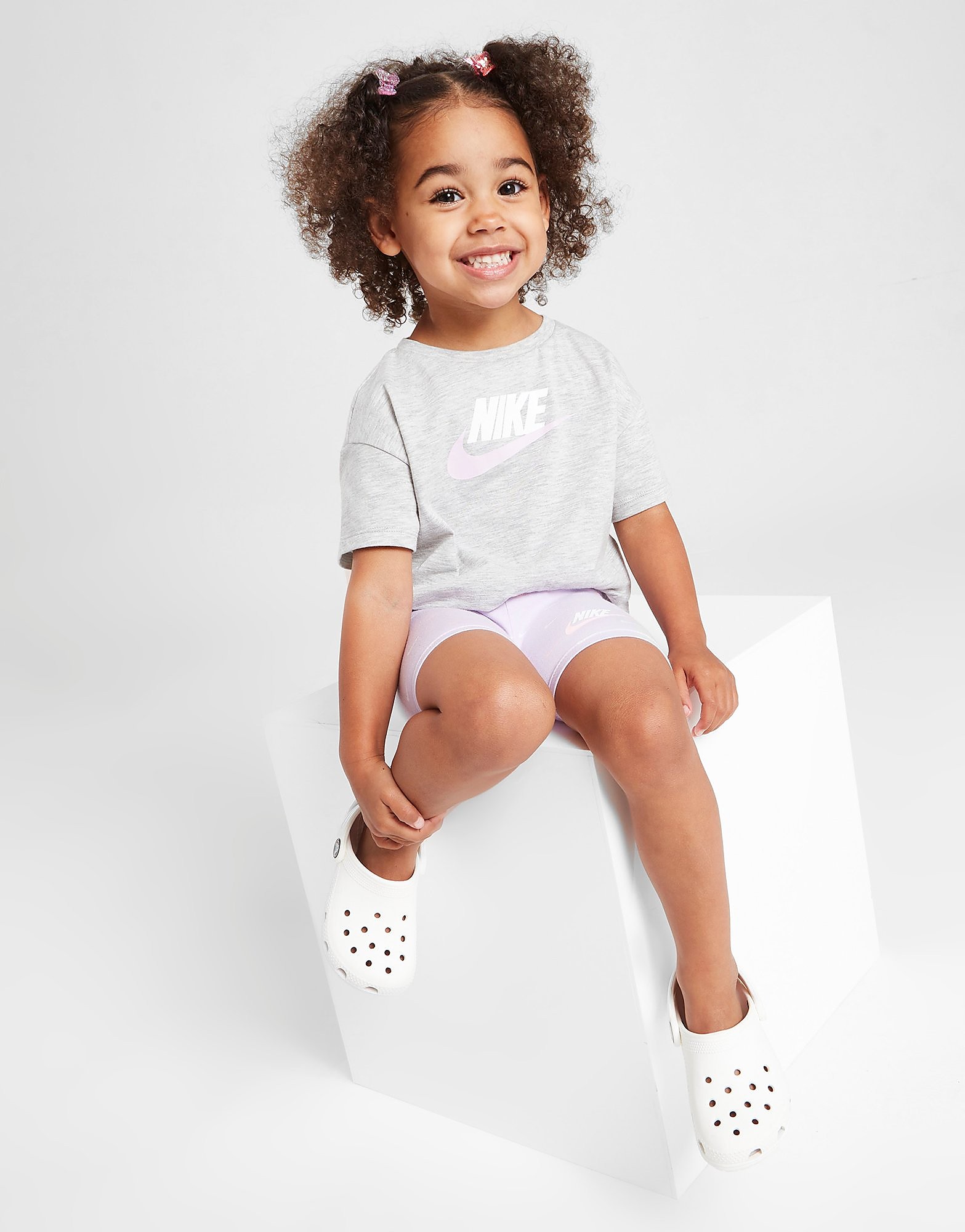 

Nike Girls' All Over Print T-Shirt/Shorts Set Infant - Only at JD - Grey - Kids, Grey