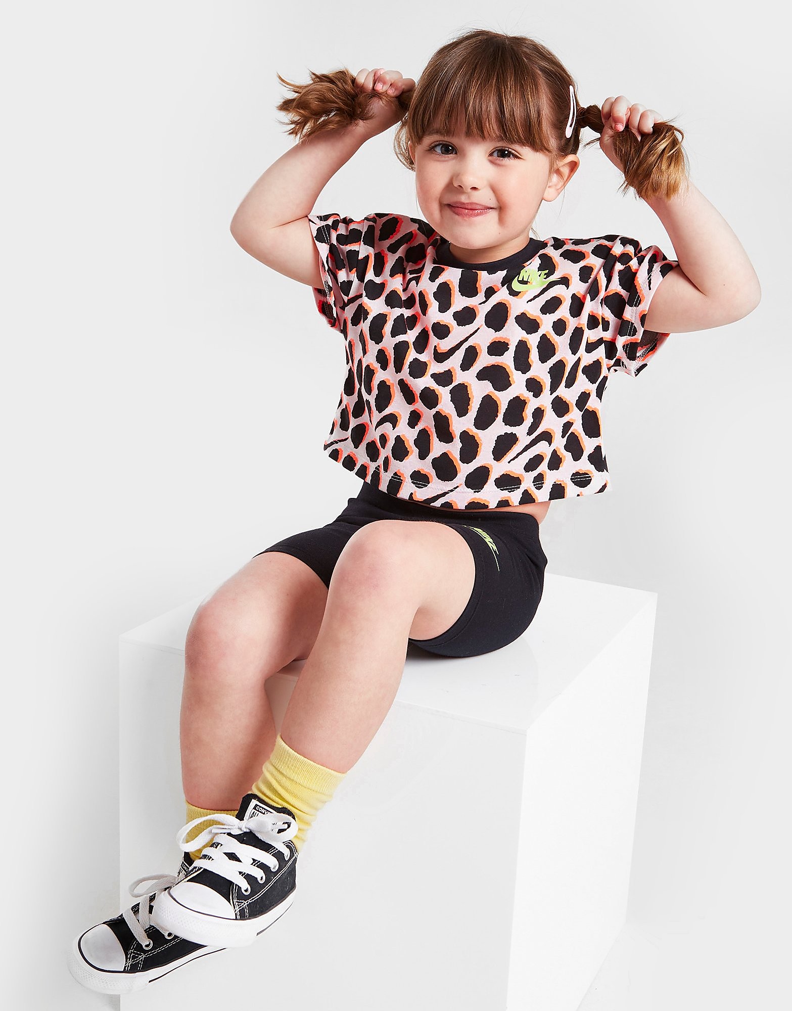 

Nike Girls' Print T-Shirt/Cycle Shorts Set Children - Black - Kids, Black