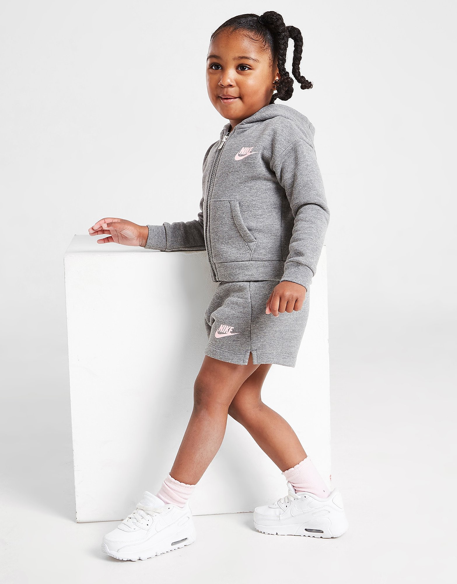 

Nike Girls' Club Full Zip Hoodie/Shorts Set Infant - Grey - Kids, Grey
