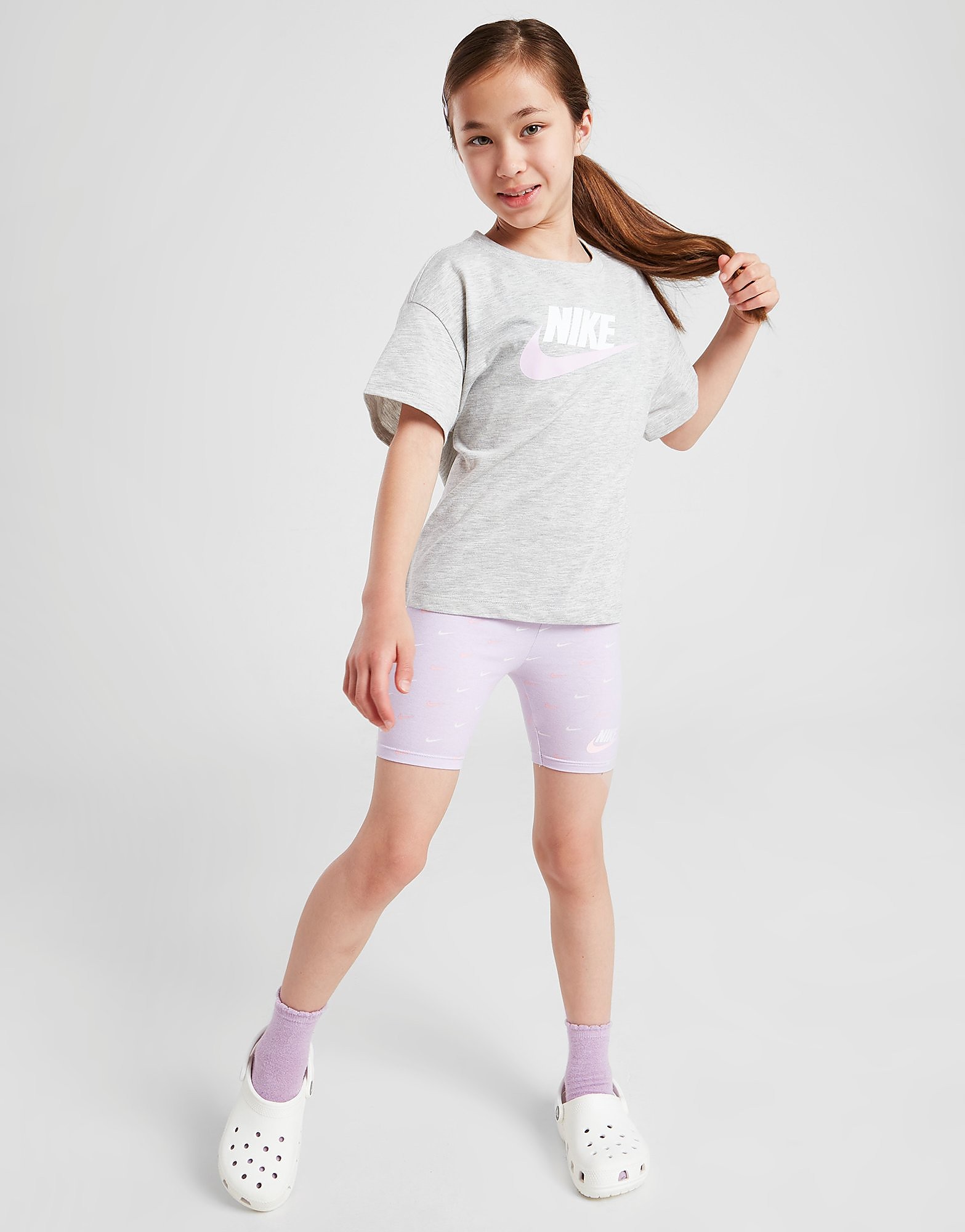 

Nike Girls' T-Shirt/Cycle Shorts Set Children - Only at JD - Grey - Kids, Grey