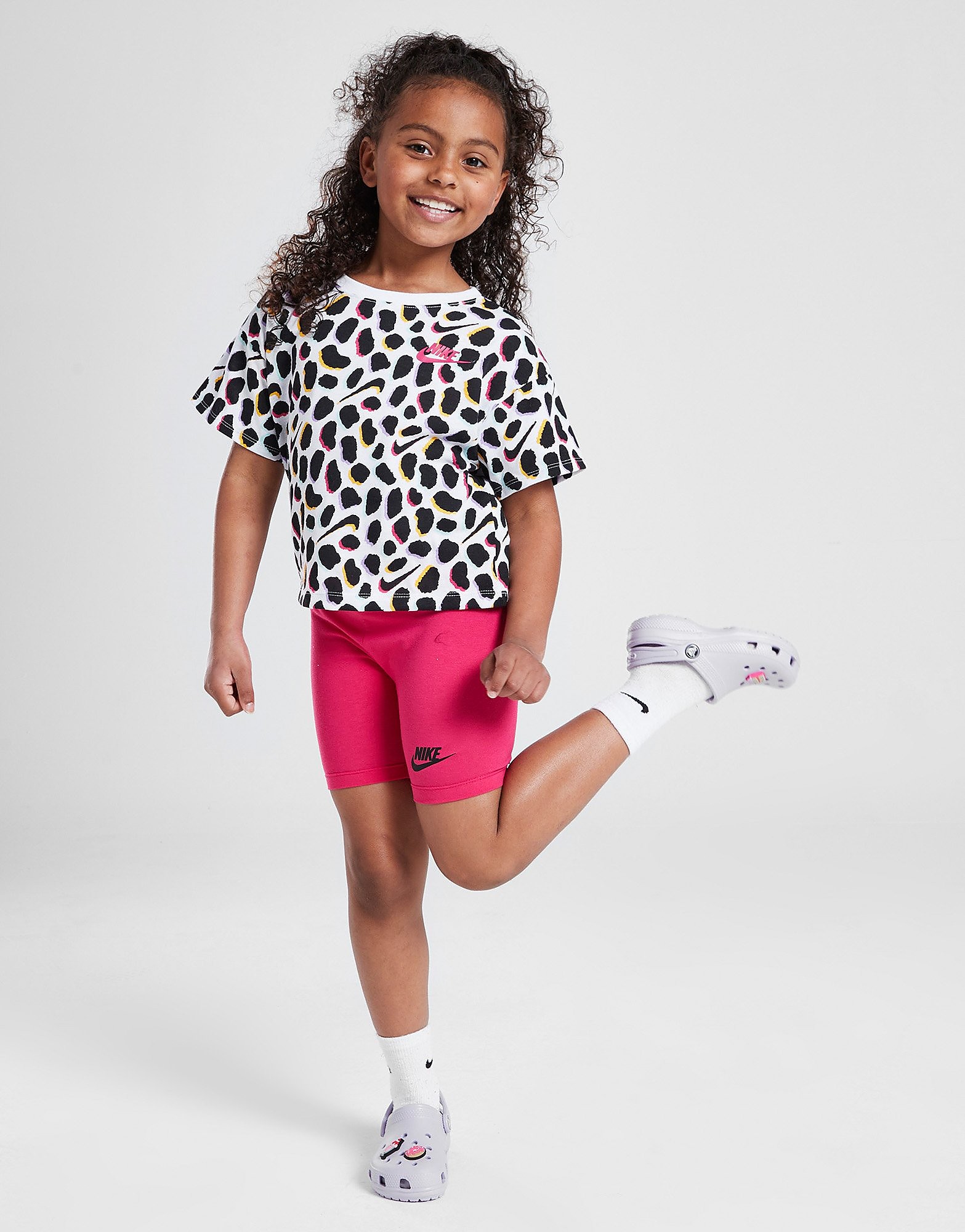 

Nike Girls' Print T-Shirt & Cycle Shorts Set Children - White/Pink - Kids, White/Pink