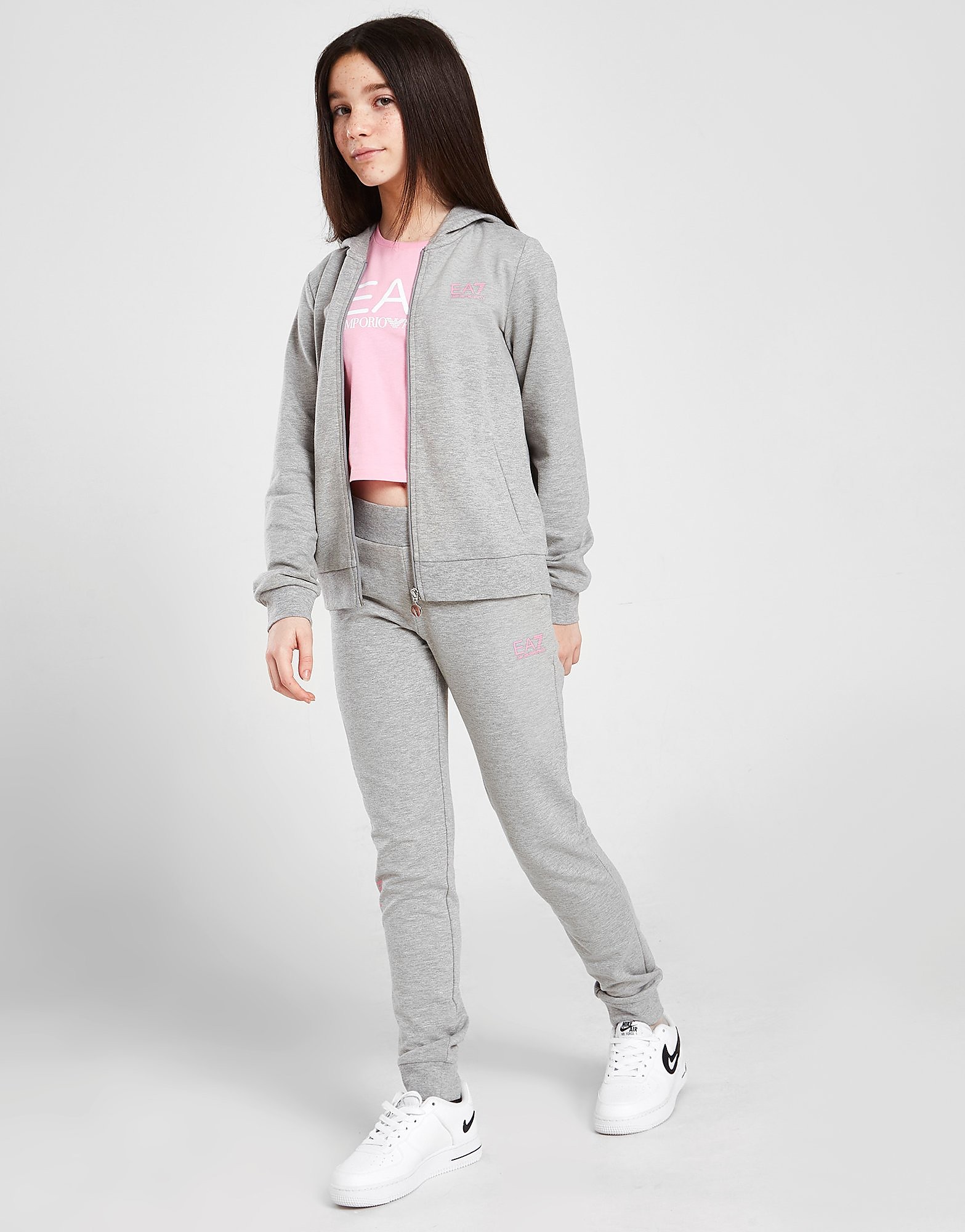 

Emporio Armani EA7 Girls' Mix Logo Hoodie Tracksuit Junior - Grey - Kids, Grey