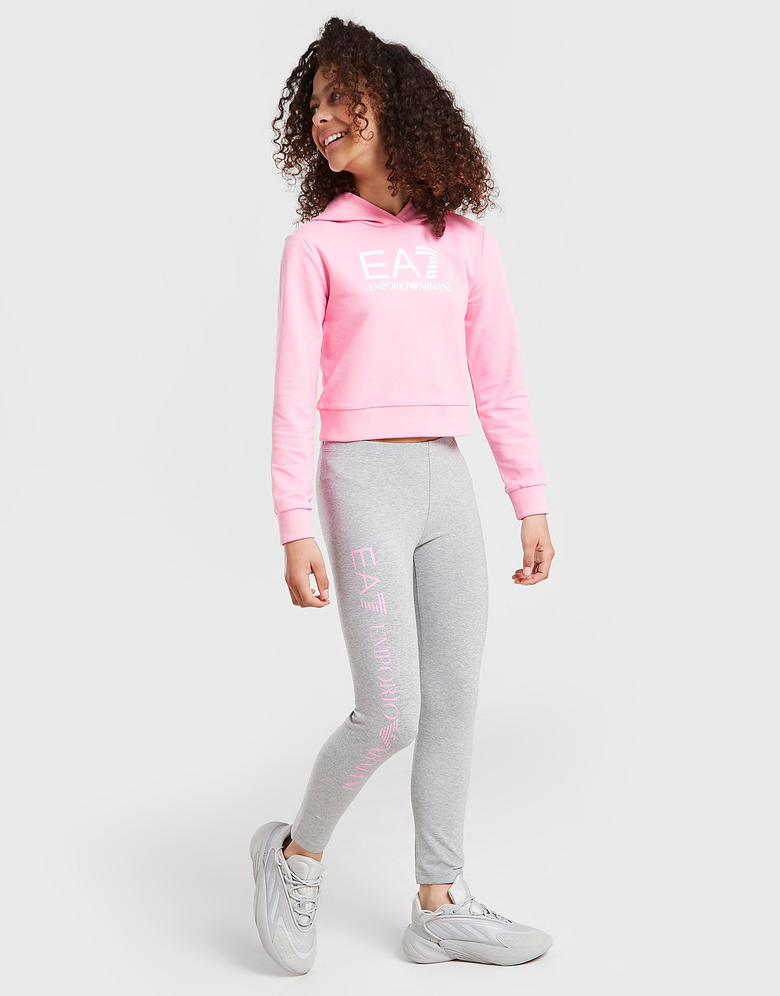 Emporio Armani EA7 Girls' Maxi Logo Leggings Junior - Grey - Kids, Grey