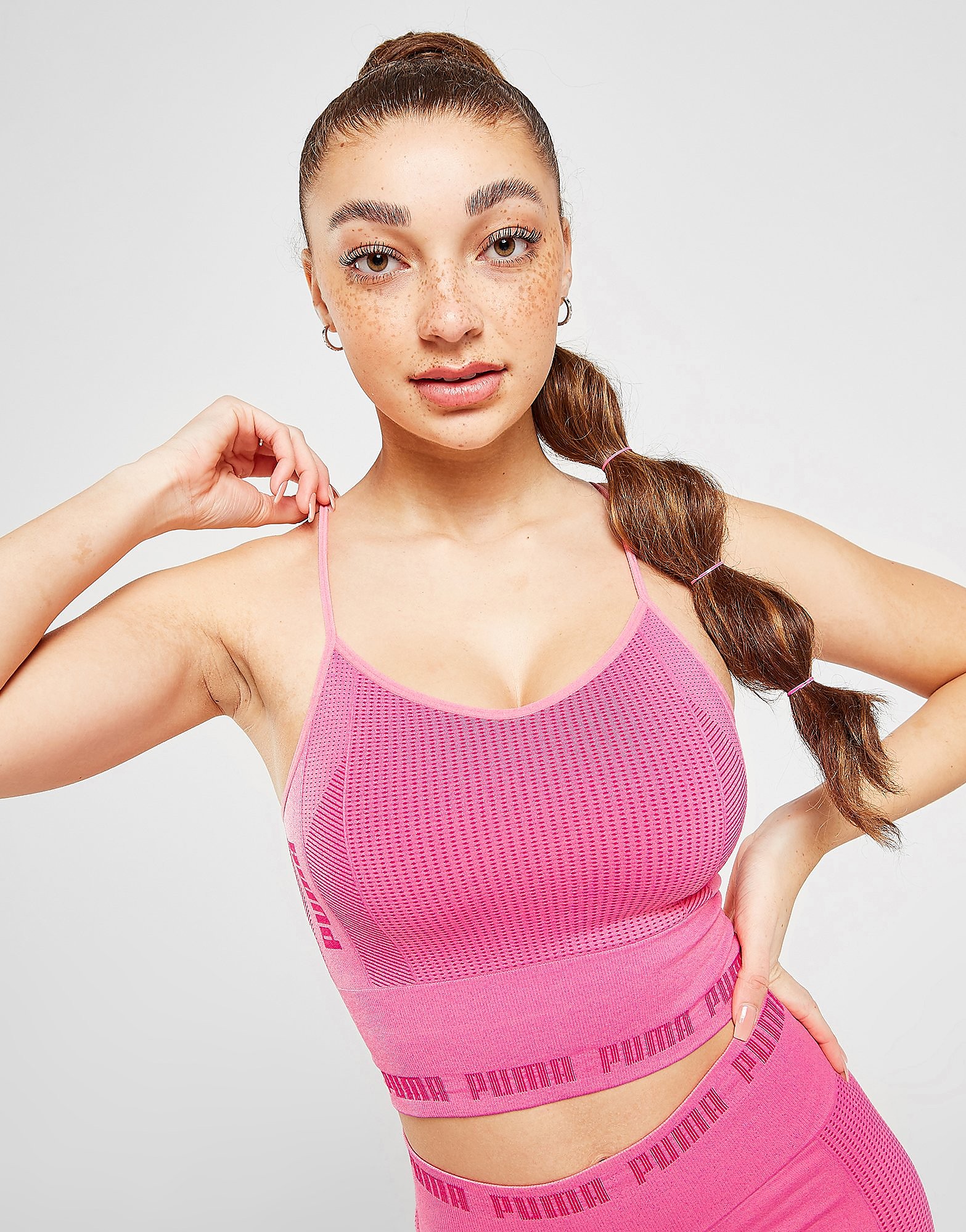 

Puma evoKNIT Seamless Strappy Bra - Only at JD - Pink - Womens, Pink
