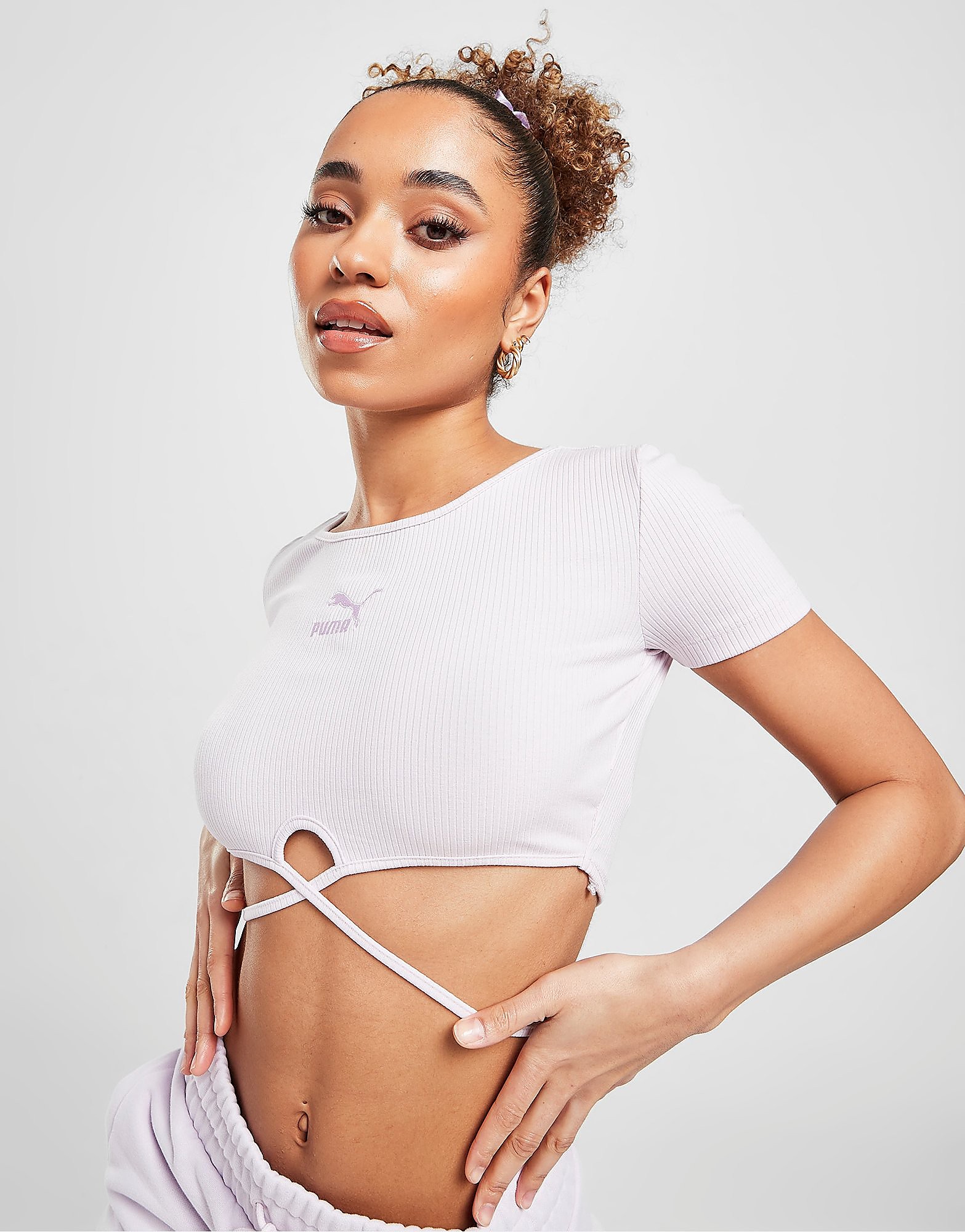 Puma Classic Ribbed T-Shirt - Pink - Womens, Pink