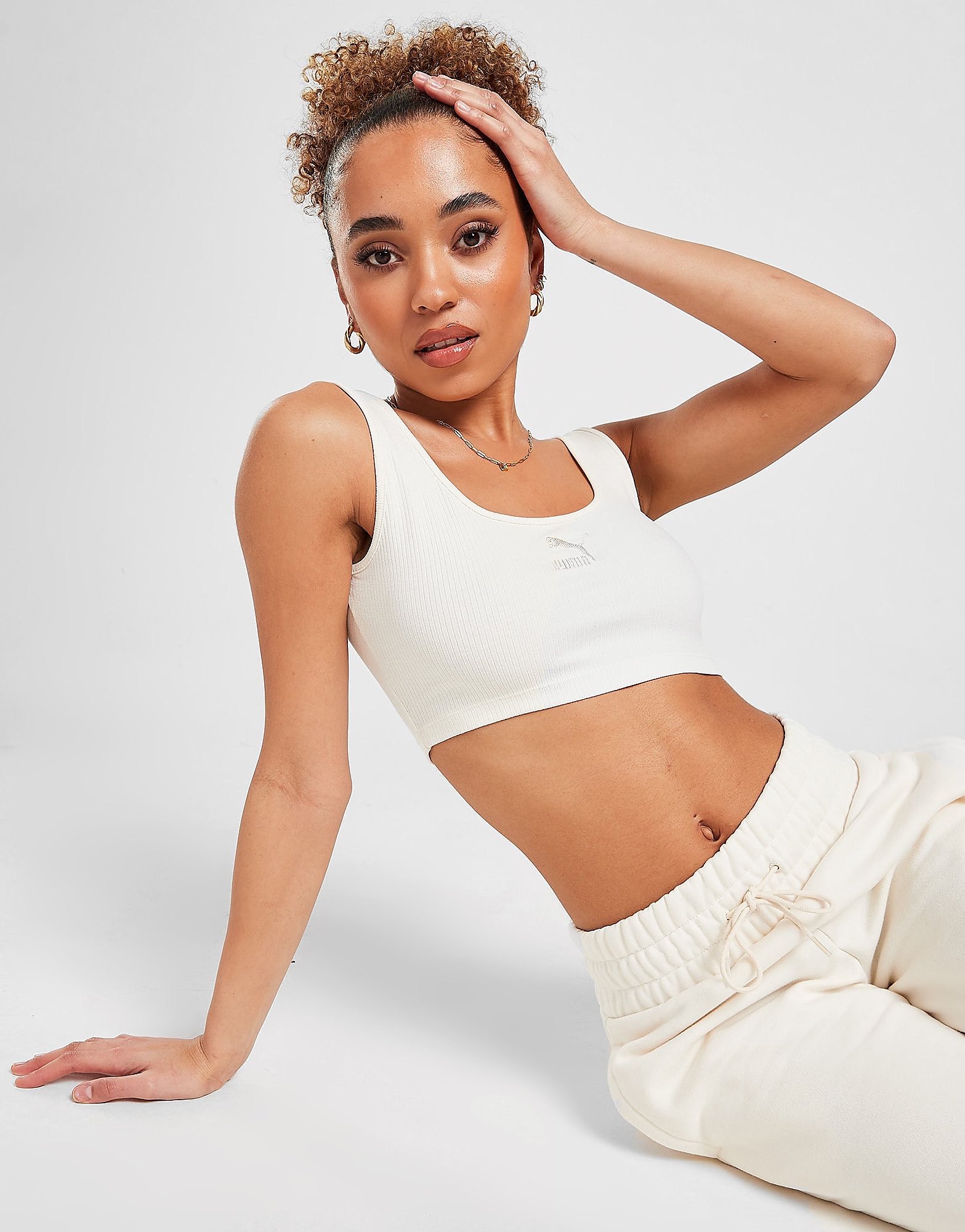 

Puma Classic Ribbed Tank Top - White - Womens, White