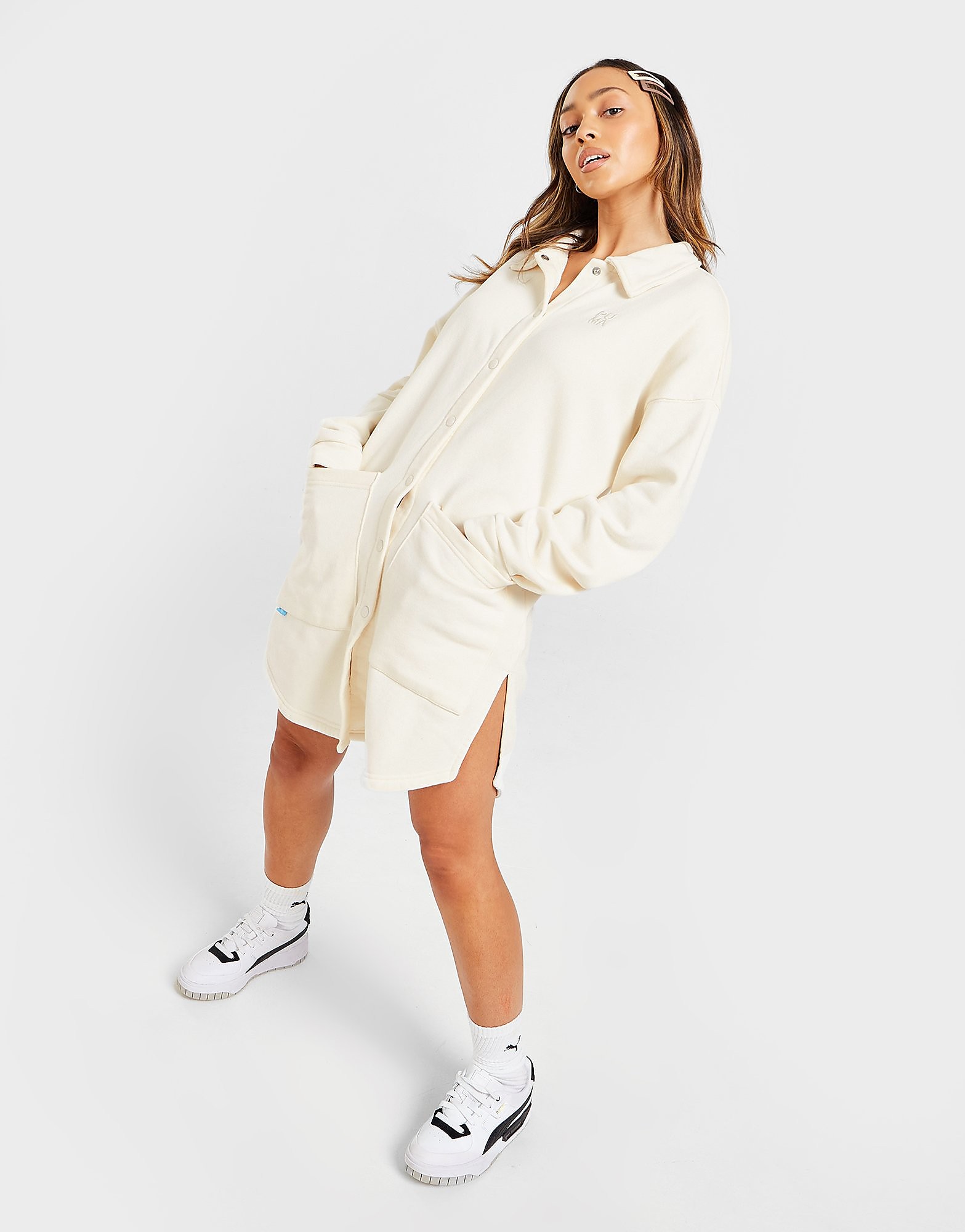 

Puma Infuse Button Shirt Dress - White - Womens, White