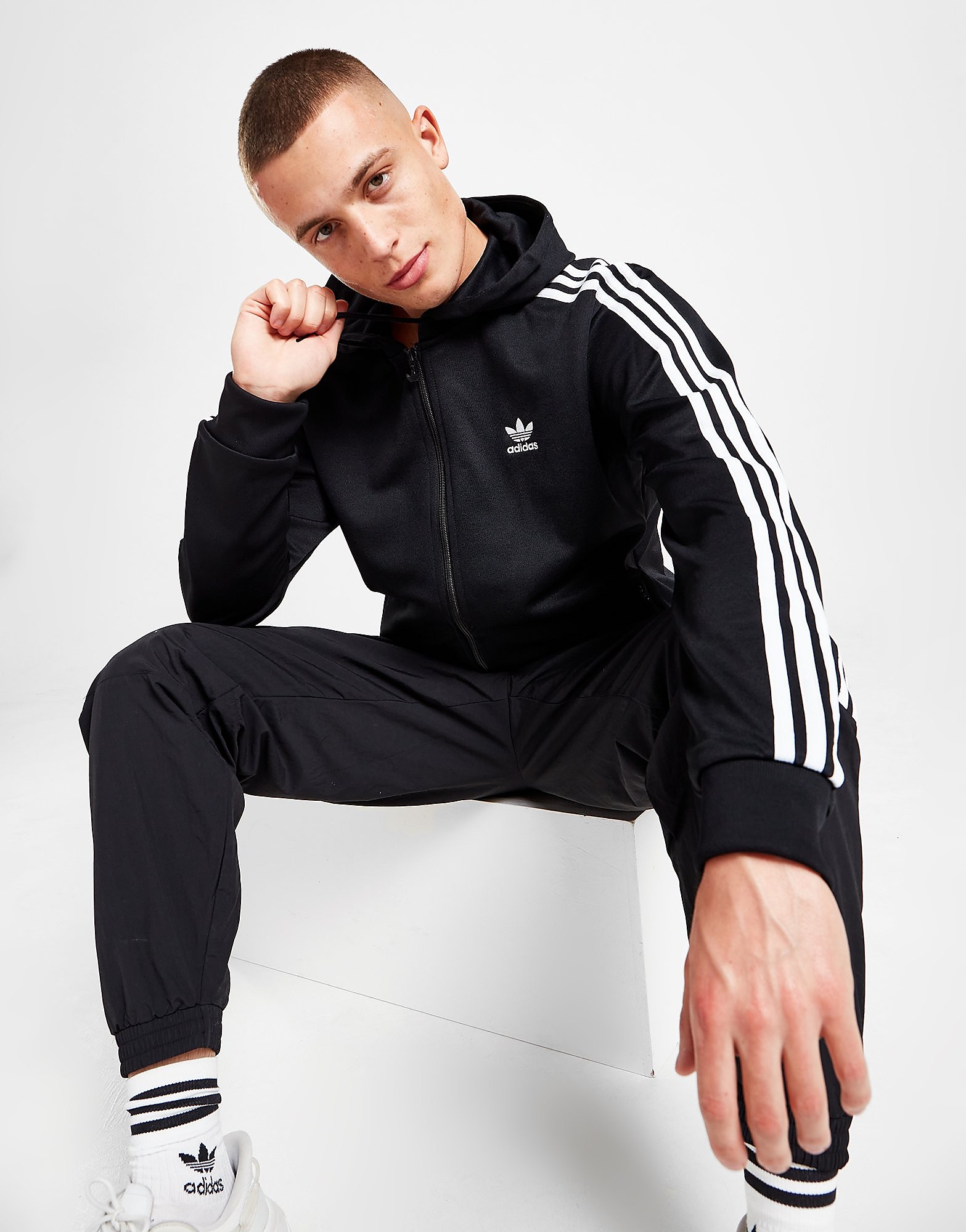 

adidas Originals SS Full Zip Hoodie - Black - Mens, Black