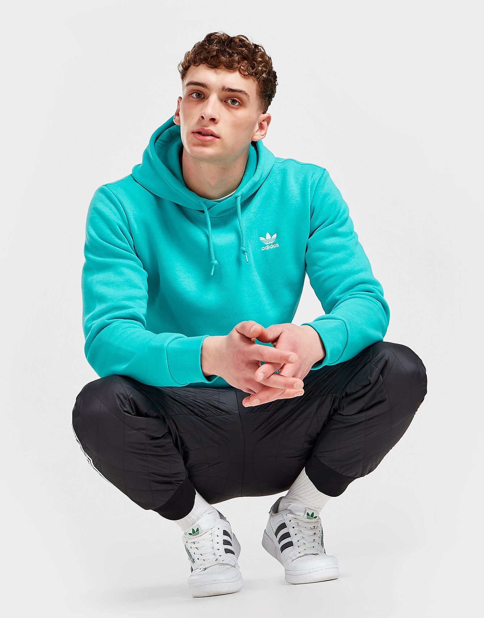 

adidas Originals Trefoil Essential Hoodie - Semi Mint Rush - Mens, Semi Mint Rush