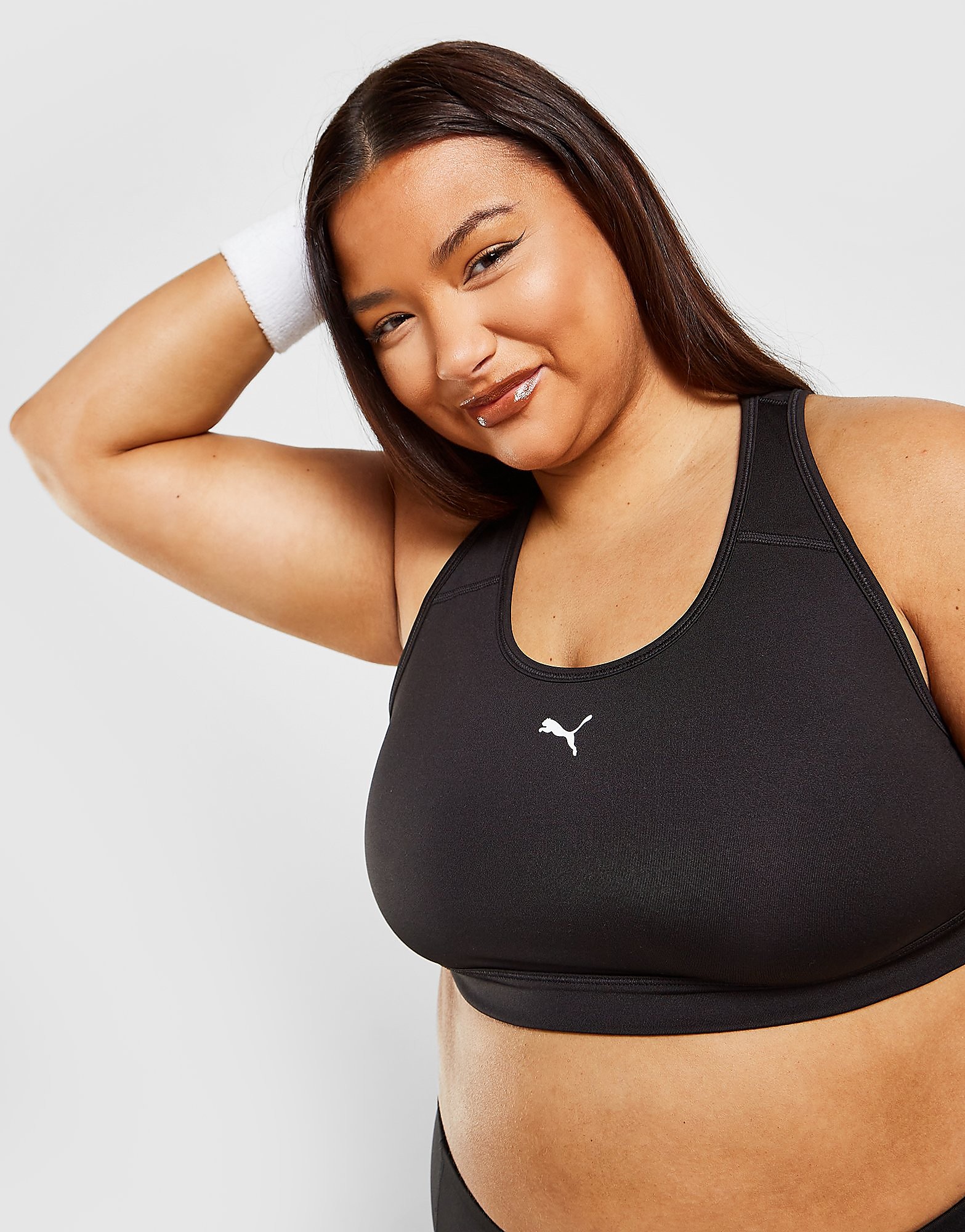

Puma Plus Size Logo Sports Bra - Black/Black - Womens, Black/Black