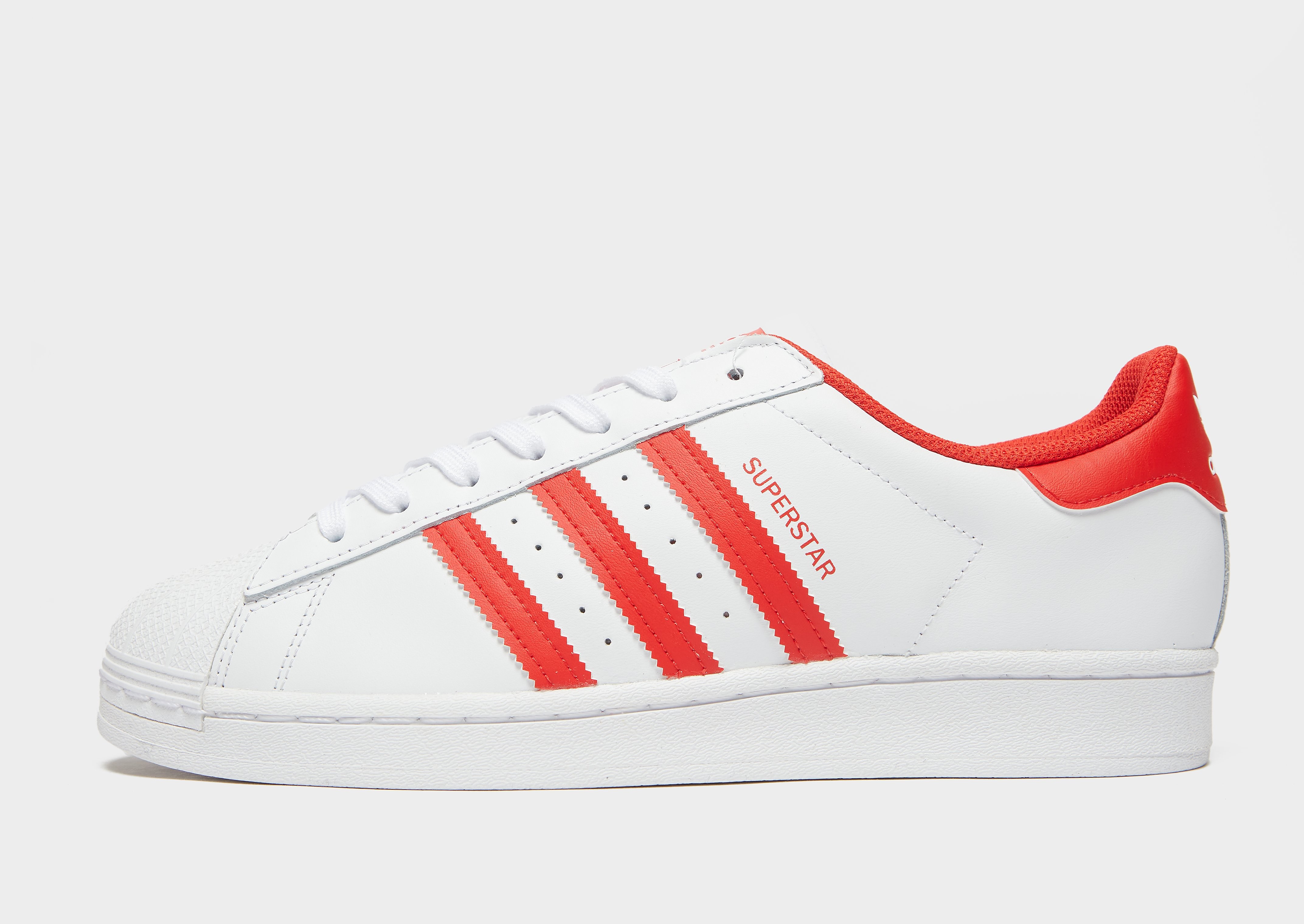 

adidas Originals Superstar - Cloud White / Vivid Red / Cloud White - Mens, Cloud White / Vivid Red / Cloud White