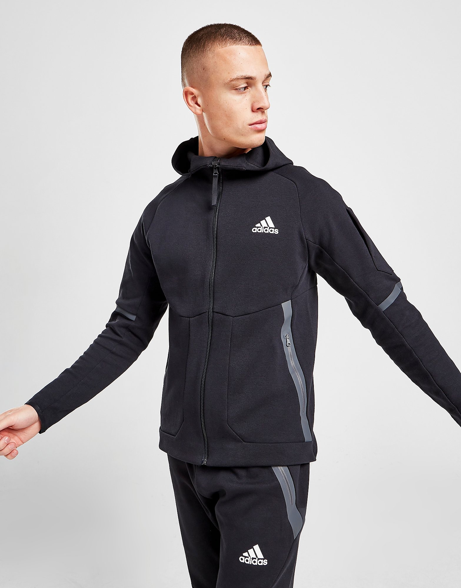 

adidas Designed 4 Gameday Full Zip Hoodie - Black - Mens, Black