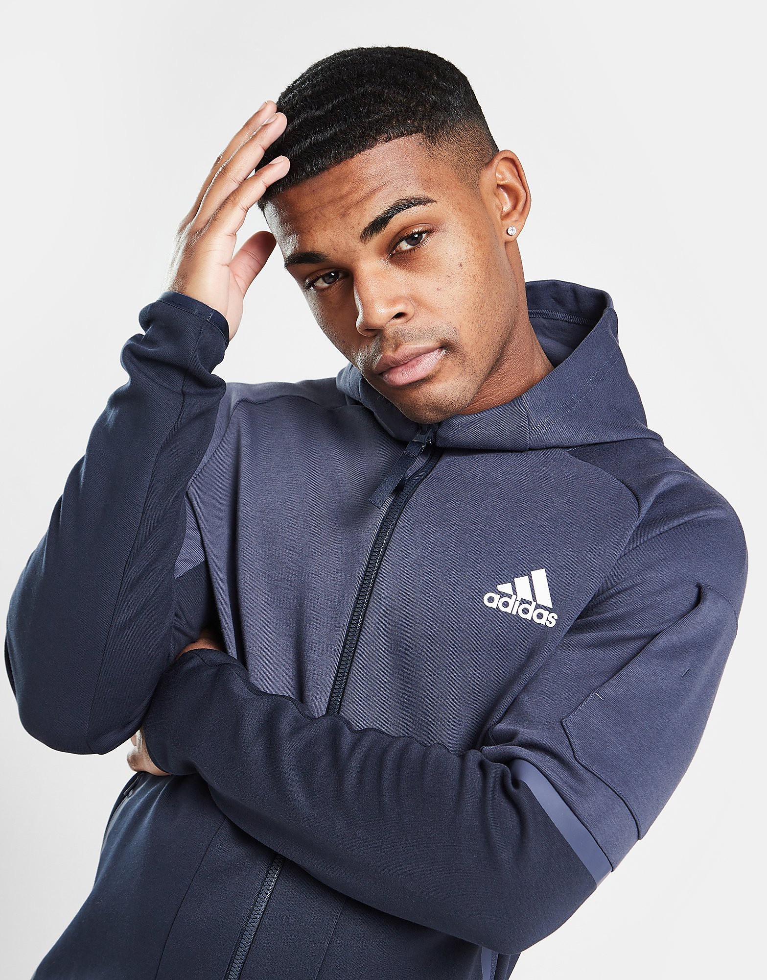 

adidas Designed 4 Gameday Full Zip Hoodie - Only at JD - Blue - Mens, Blue