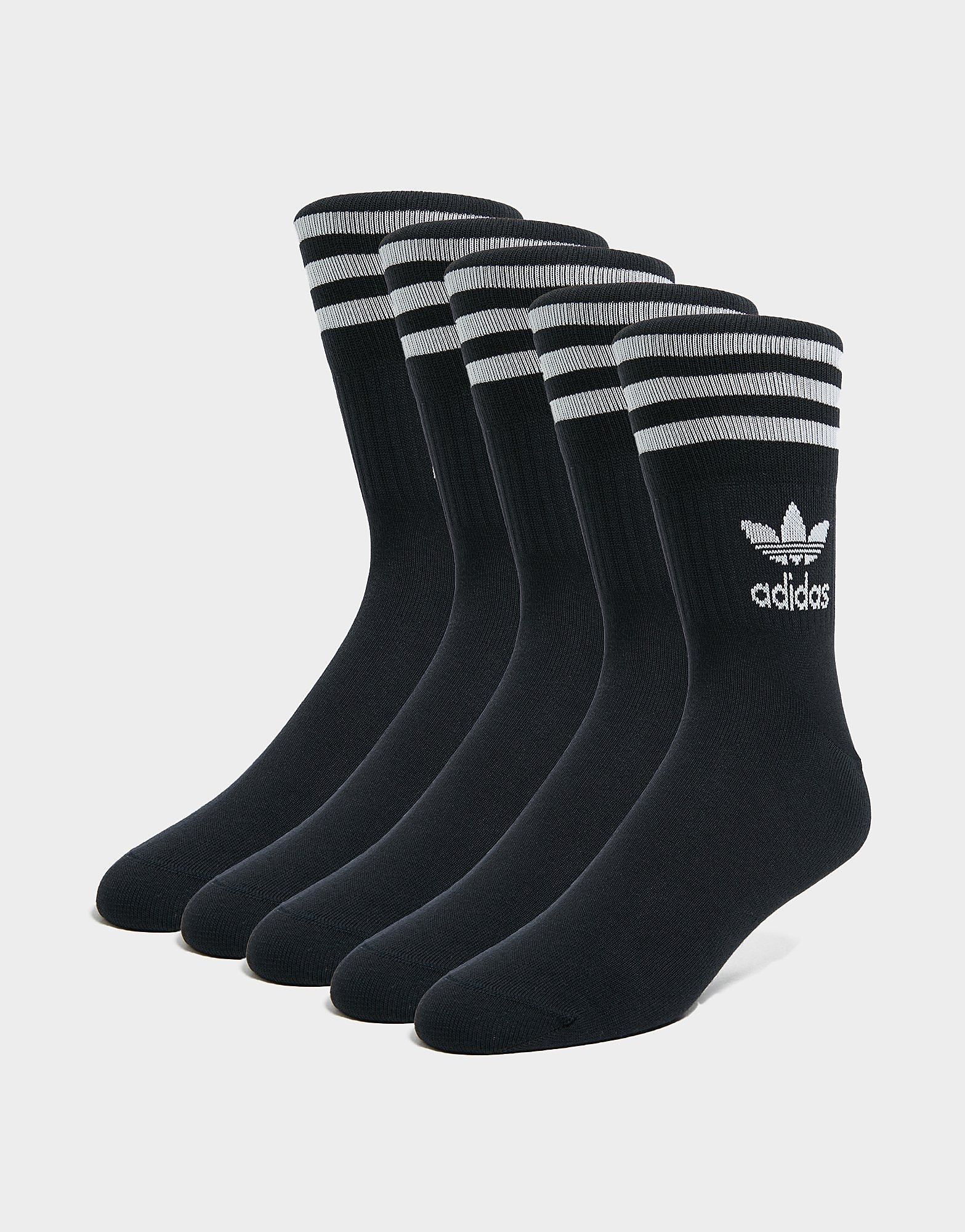 

adidas Originals 5-Pack Mid-Cut Crew Socks - Black - Mens, Black